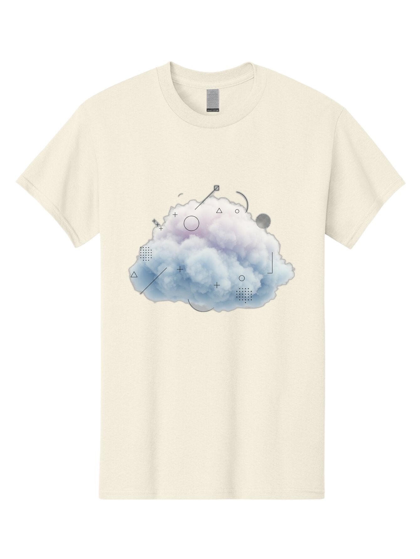 Cloud-With-Geometric-Shapes Men'S Graphic Tee, 100% Cotton, Comfortable Casual Summer Wear, Machine Washable, Vintage Camera, Old Camera, Antique Camera, Black Camera, Classic Photography, Photography Equipment, Nostalgic Device, Film Camera, Baq533 1