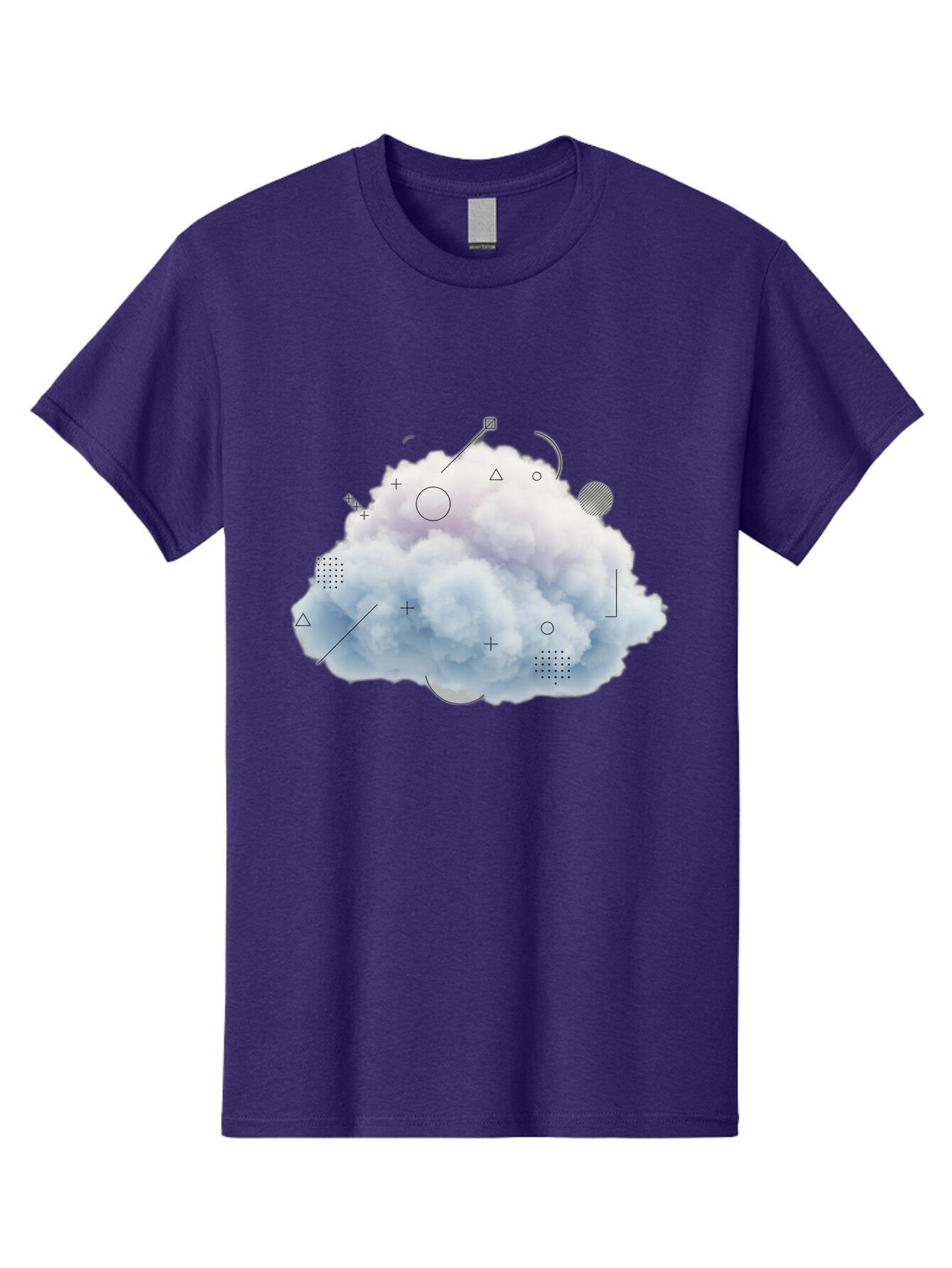 Cloud-With-Geometric-Shapes Men'S Graphic Tee, 100% Cotton, Comfortable Casual Summer Wear, Machine Washable, Vintage Camera, Old Camera, Antique Camera, Black Camera, Classic Photography, Photography Equipment, Nostalgic Device, Film Camera, Baq533 9