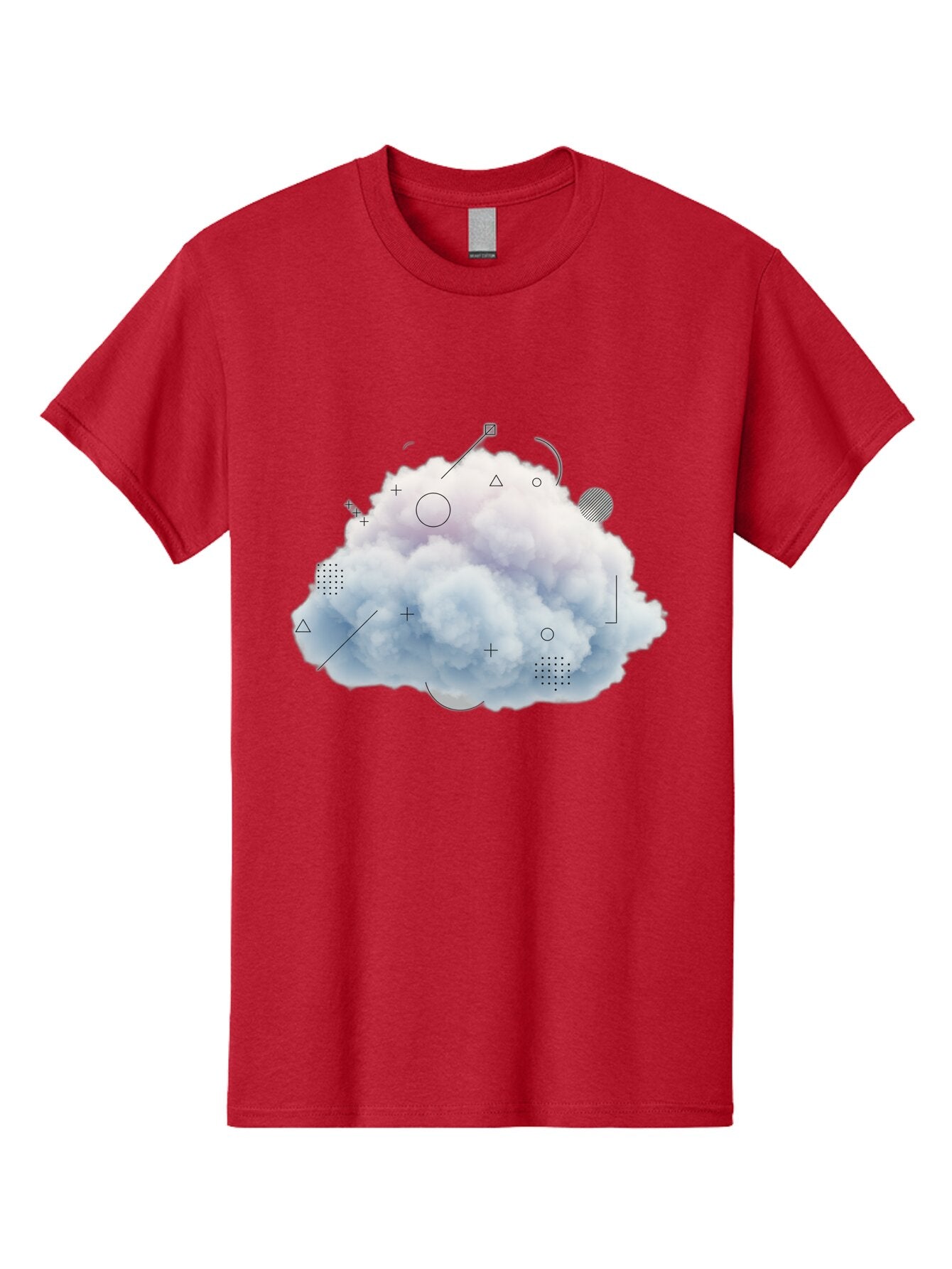Cloud-With-Geometric-Shapes Men'S Graphic Tee, 100% Cotton, Comfortable Casual Summer Wear, Machine Washable, Vintage Camera, Old Camera, Antique Camera, Black Camera, Classic Photography, Photography Equipment, Nostalgic Device, Film Camera, Baq533 14