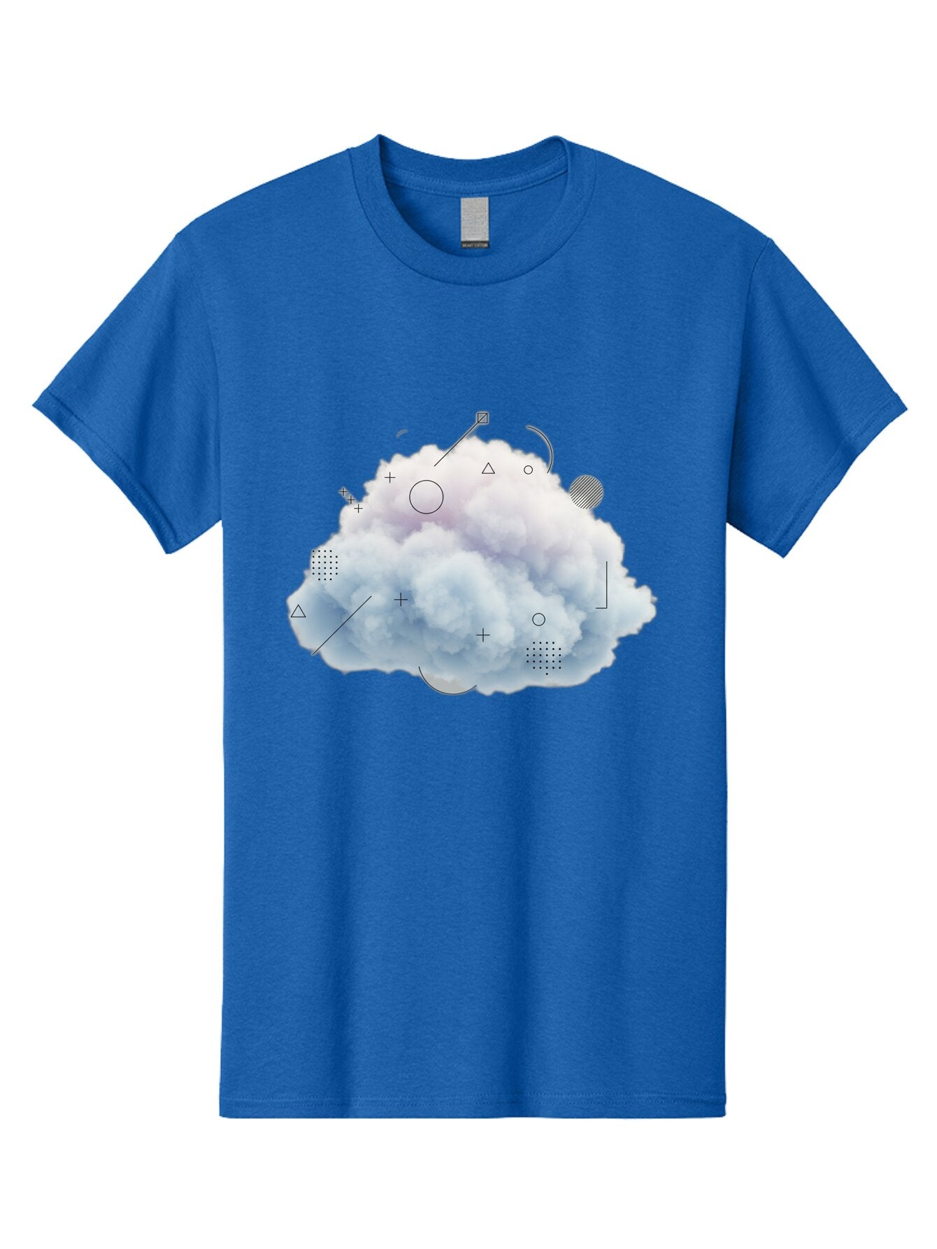 Cloud-With-Geometric-Shapes Men'S Graphic Tee, 100% Cotton, Comfortable Casual Summer Wear, Machine Washable, Vintage Camera, Old Camera, Antique Camera, Black Camera, Classic Photography, Photography Equipment, Nostalgic Device, Film Camera, Baq533 13