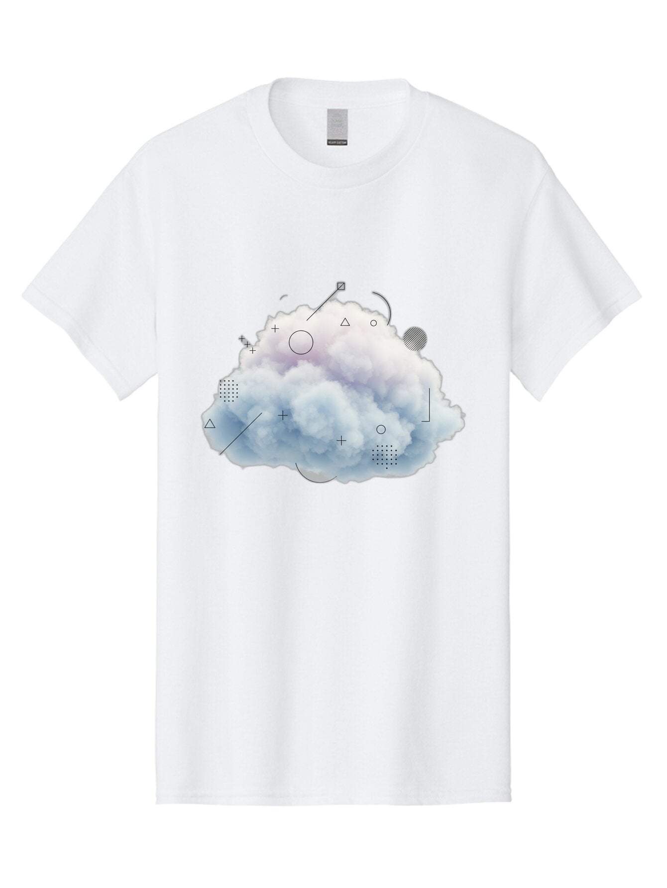 Cloud-With-Geometric-Shapes Men'S Graphic Tee, 100% Cotton, Comfortable Casual Summer Wear, Machine Washable, Vintage Camera, Old Camera, Antique Camera, Black Camera, Classic Photography, Photography Equipment, Nostalgic Device, Film Camera, Baq533 12