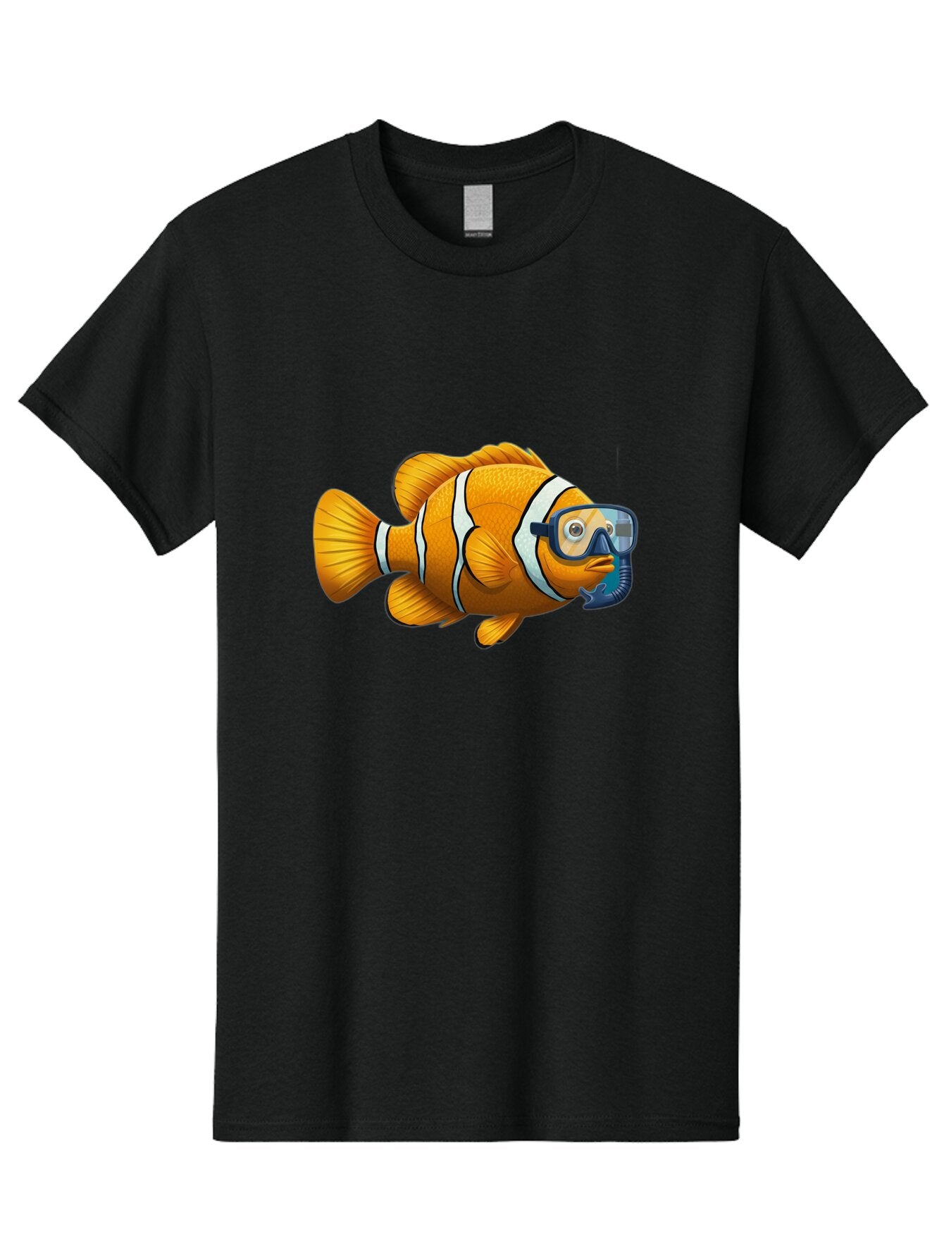 Clown-Fish-With-Snorkel-1 Men'S Graphic Tee, 100% Cotton, Comfortable Casual Summer Wear, Machine Washable, Vintage Camera, Old Camera, Antique Camera, Black Camera, Classic Photography, Photography Equipment, Nostalgic Device, Film Camera, Baq538 5