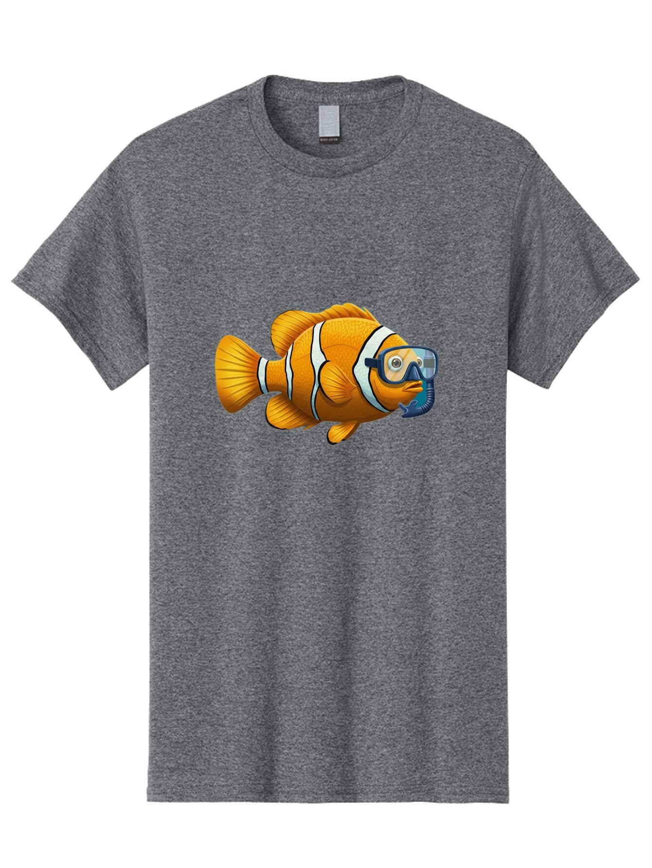 Clown-Fish-With-Snorkel-1 Men'S Graphic Tee, 100% Cotton, Comfortable Casual Summer Wear, Machine Washable, Vintage Camera, Old Camera, Antique Camera, Black Camera, Classic Photography, Photography Equipment, Nostalgic Device, Film Camera, Baq538 12