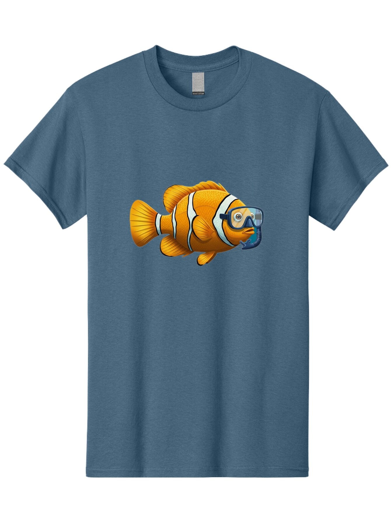 Clown-Fish-With-Snorkel-1 Men'S Graphic Tee, 100% Cotton, Comfortable Casual Summer Wear, Machine Washable, Vintage Camera, Old Camera, Antique Camera, Black Camera, Classic Photography, Photography Equipment, Nostalgic Device, Film Camera, Baq538 11