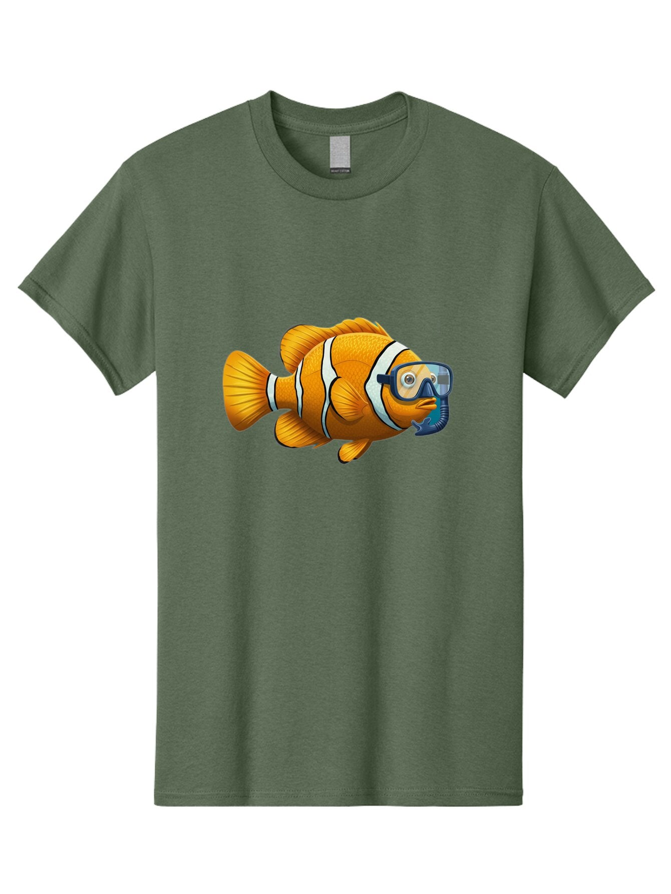 Clown-Fish-With-Snorkel-1 Men'S Graphic Tee, 100% Cotton, Comfortable Casual Summer Wear, Machine Washable, Vintage Camera, Old Camera, Antique Camera, Black Camera, Classic Photography, Photography Equipment, Nostalgic Device, Film Camera, Baq538 13