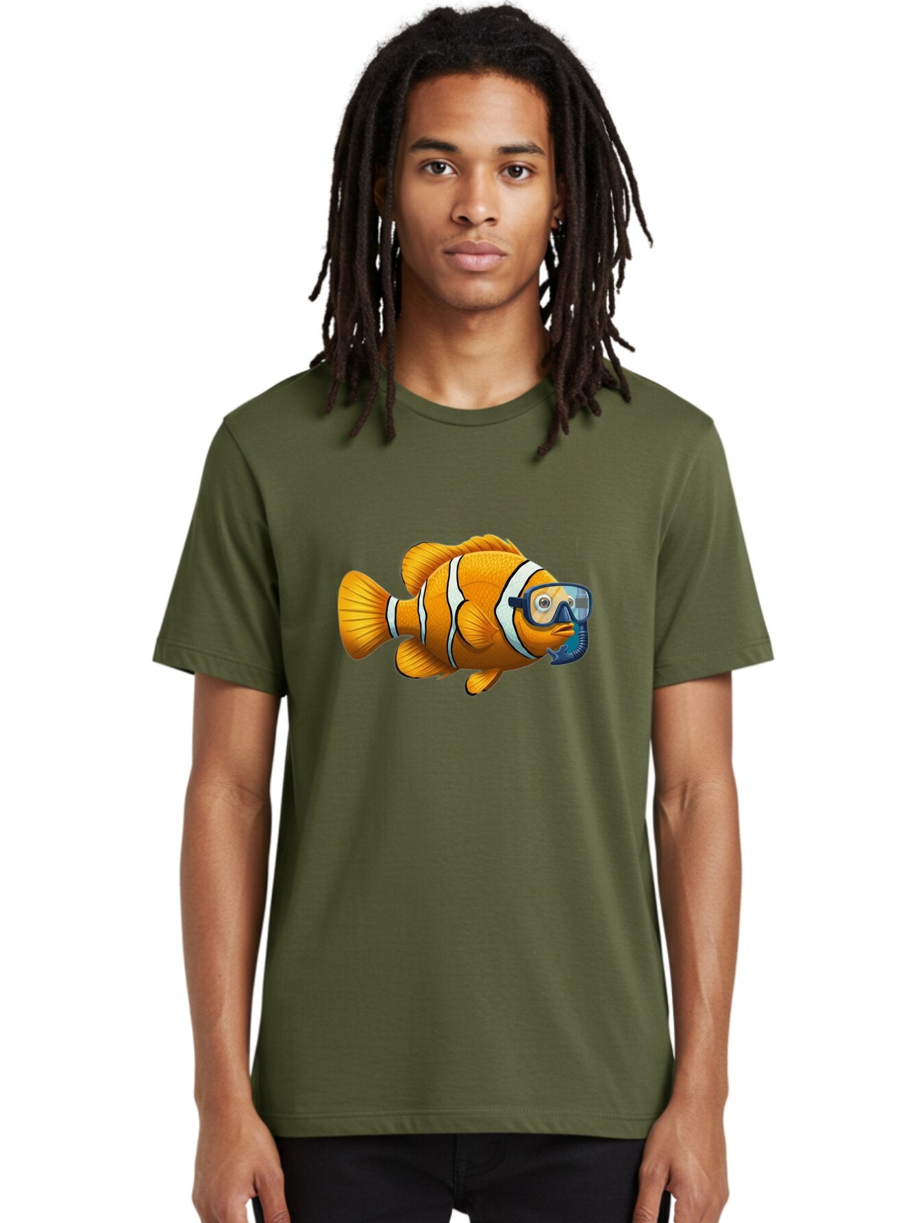 Clown-Fish-With-Snorkel-1 Men'S Graphic Tee, 100% Cotton, Comfortable Casual Summer Wear, Machine Washable, Vintage Camera, Old Camera, Antique Camera, Black Camera, Classic Photography, Photography Equipment, Nostalgic Device, Film Camera, Baq538 20