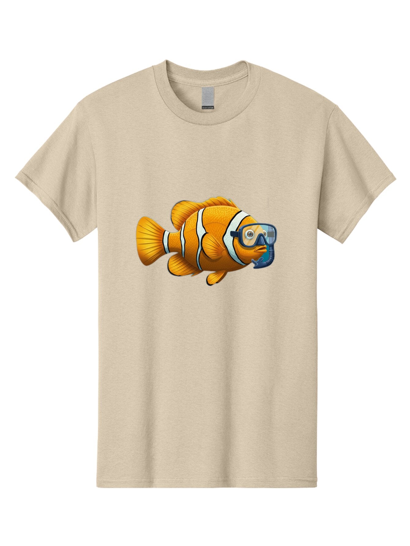 Clown-Fish-With-Snorkel-1 Men'S Graphic Tee, 100% Cotton, Comfortable Casual Summer Wear, Machine Washable, Vintage Camera, Old Camera, Antique Camera, Black Camera, Classic Photography, Photography Equipment, Nostalgic Device, Film Camera, Baq538 7