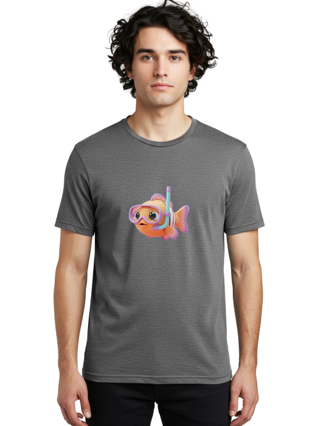 Clown-Fish-With-Snorkel Men'S Graphic Tee, 100% Cotton, Comfortable Casual Summer Wear, Machine Washable, Vintage Camera, Old Camera, Antique Camera, Black Camera, Classic Photography, Photography Equipment, Nostalgic Device, Film Camera, Baq539 24