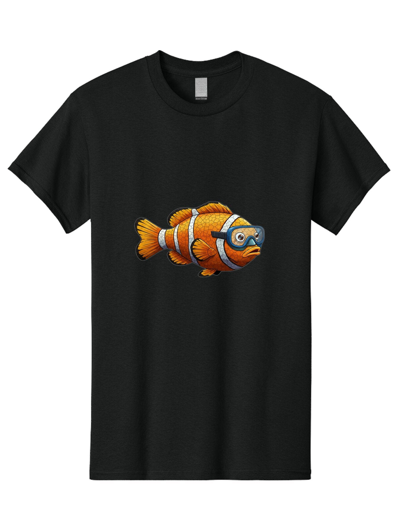 Clownfish-With-Snorkel-Mask Men'S Graphic Tee, 100% Cotton, Comfortable Casual Summer Wear, Machine Washable, Vintage Camera, Old Camera, Antique Camera, Black Camera, Classic Photography, Photography Equipment, Nostalgic Device, Film Camera, Baq542 9