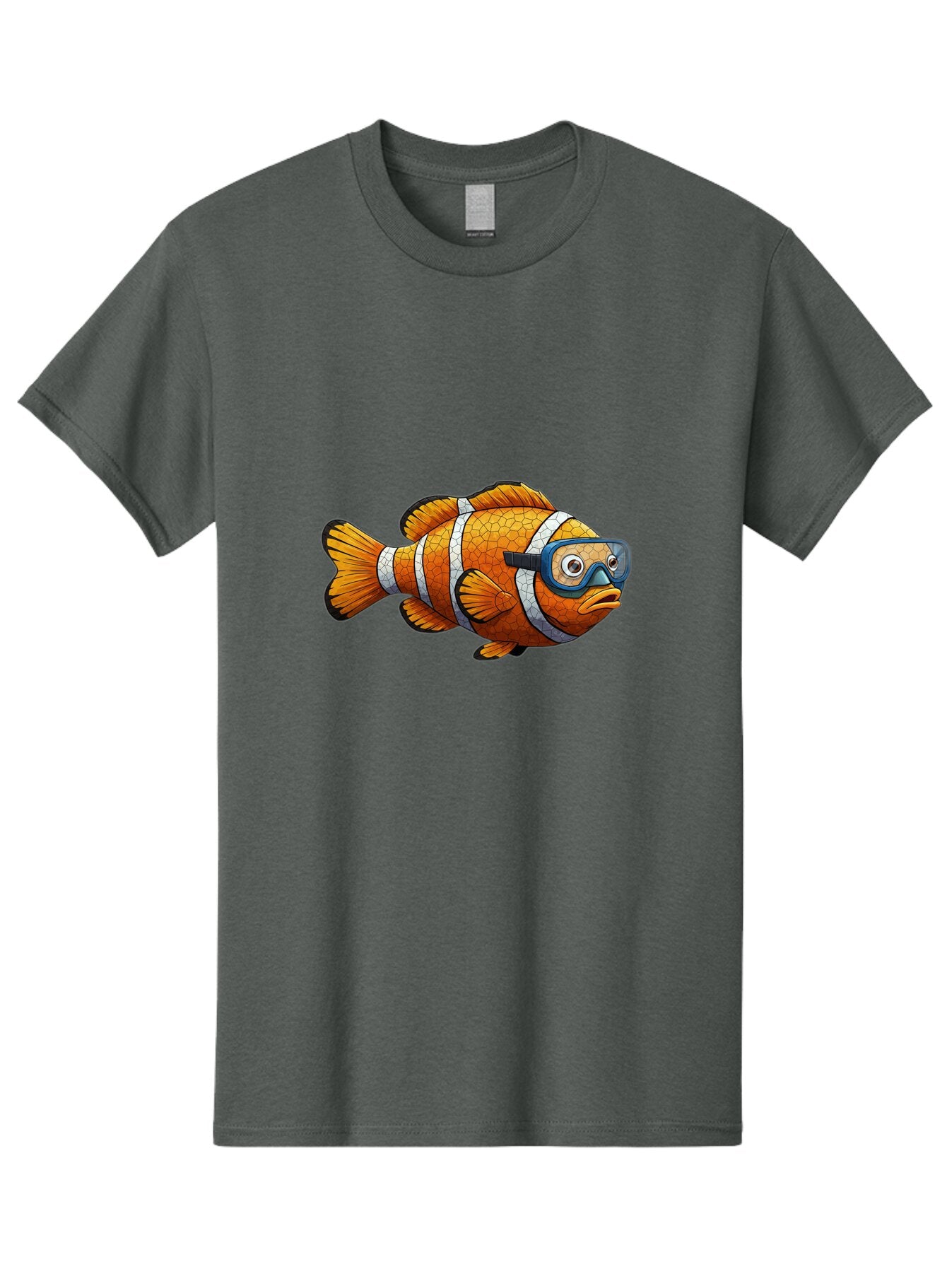 Clownfish-With-Snorkel-Mask Men'S Graphic Tee, 100% Cotton, Comfortable Casual Summer Wear, Machine Washable, Vintage Camera, Old Camera, Antique Camera, Black Camera, Classic Photography, Photography Equipment, Nostalgic Device, Film Camera, Baq542 15