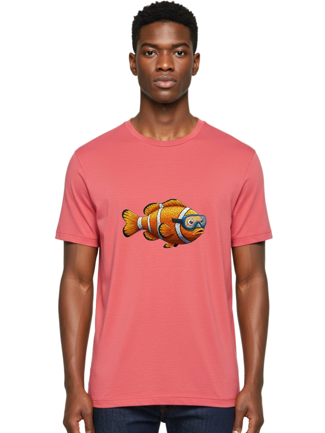 Clownfish-With-Snorkel-Mask Men'S Graphic Tee, 100% Cotton, Comfortable Casual Summer Wear, Machine Washable, Vintage Camera, Old Camera, Antique Camera, Black Camera, Classic Photography, Photography Equipment, Nostalgic Device, Film Camera, Baq542 27