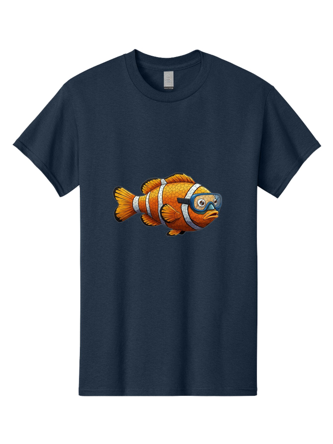 Clownfish-With-Snorkel-Mask Men'S Graphic Tee, 100% Cotton, Comfortable Casual Summer Wear, Machine Washable, Vintage Camera, Old Camera, Antique Camera, Black Camera, Classic Photography, Photography Equipment, Nostalgic Device, Film Camera, Baq542 1