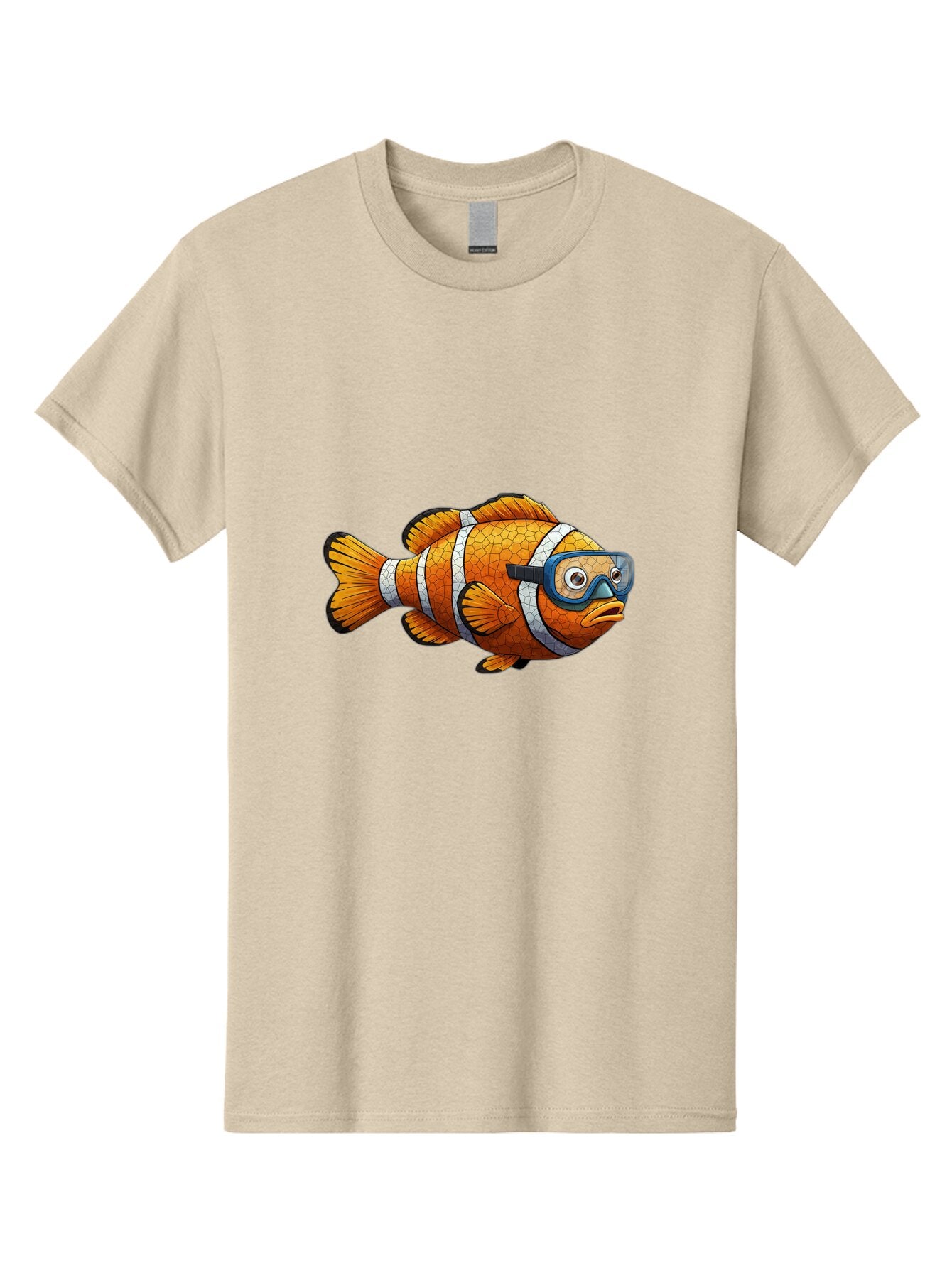Clownfish-With-Snorkel-Mask Men'S Graphic Tee, 100% Cotton, Comfortable Casual Summer Wear, Machine Washable, Vintage Camera, Old Camera, Antique Camera, Black Camera, Classic Photography, Photography Equipment, Nostalgic Device, Film Camera, Baq542 13