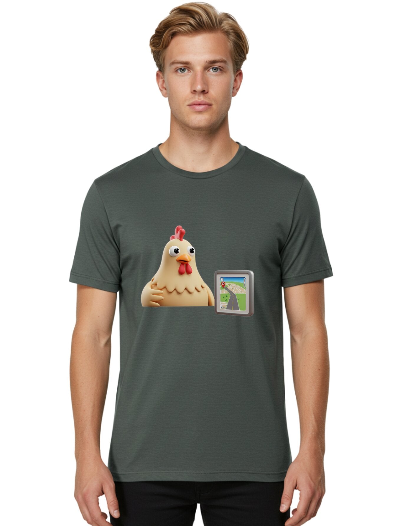 Clucking-Chicken-Gps Men'S Graphic Tee, 100% Cotton, Comfortable Casual Summer Wear, Machine Washable, Vintage Camera, Old Camera, Antique Camera, Black Camera, Classic Photography, Photography Equipment, Nostalgic Device, Film Camera, Baq545 16