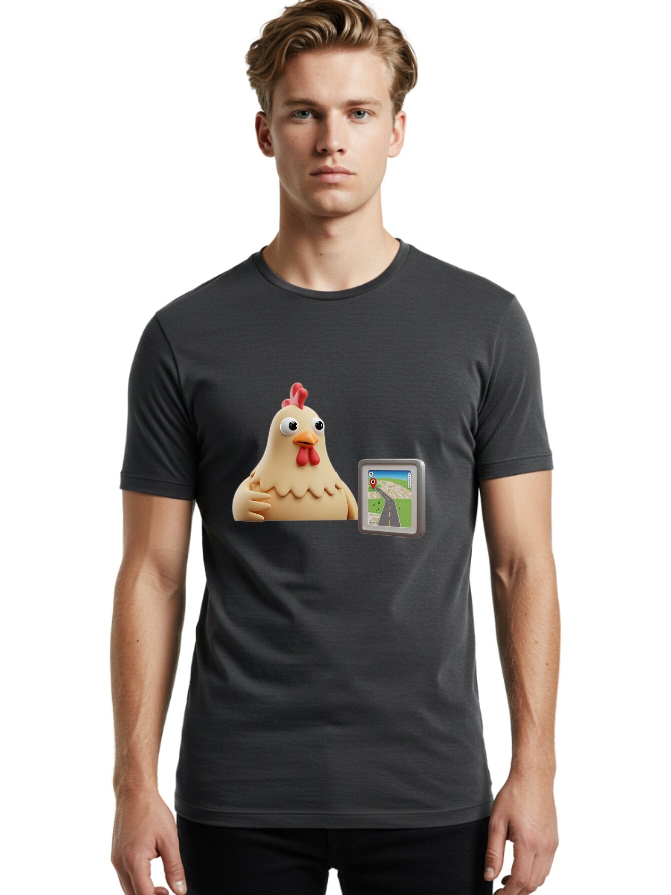 Clucking-Chicken-Gps Men'S Graphic Tee, 100% Cotton, Comfortable Casual Summer Wear, Machine Washable, Vintage Camera, Old Camera, Antique Camera, Black Camera, Classic Photography, Photography Equipment, Nostalgic Device, Film Camera, Baq545 27