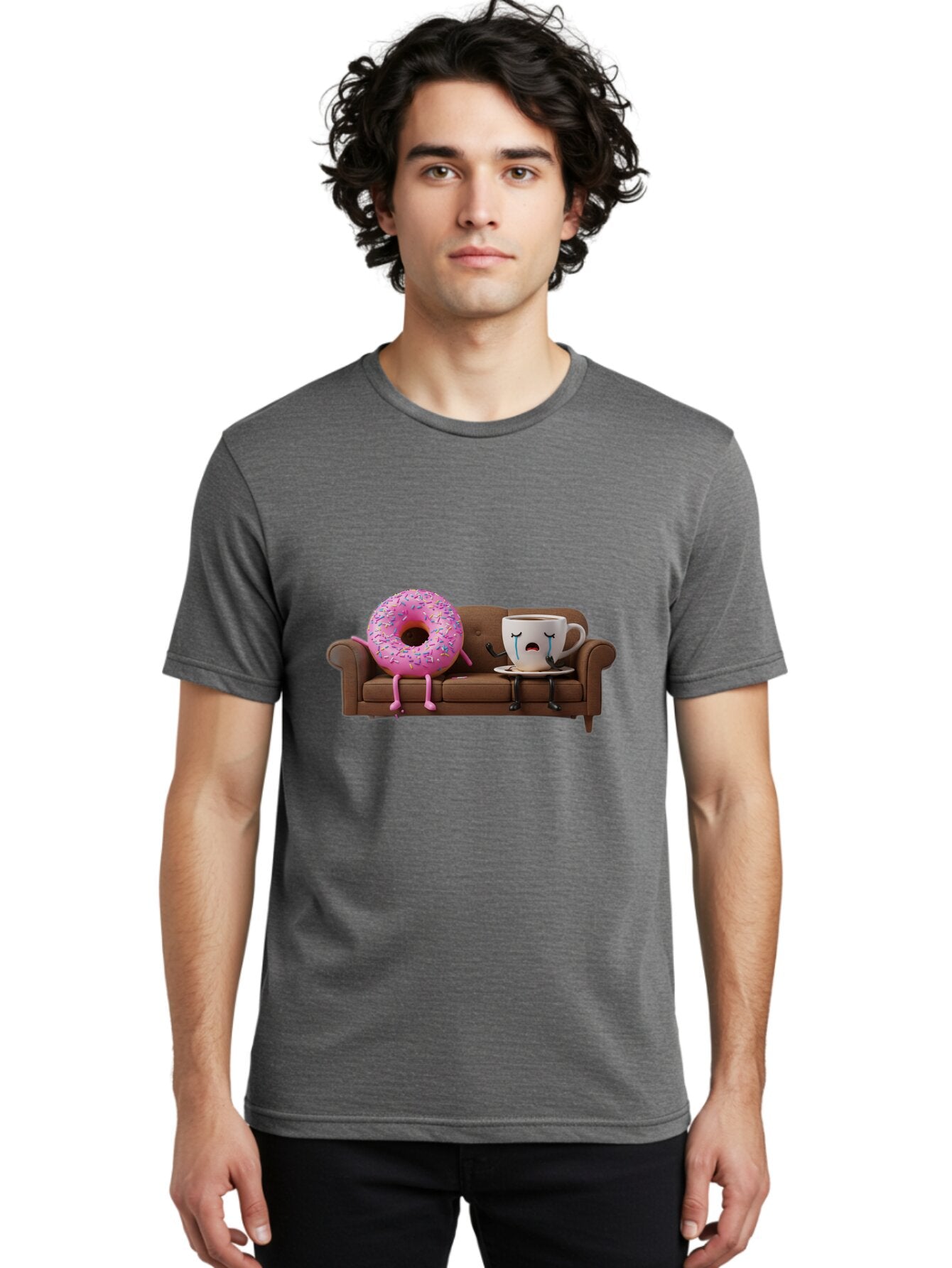Coffee-Cup-And-Donut Men'S Graphic Tee, 100% Cotton, Comfortable Casual Summer Wear, Machine Washable, Vintage Camera, Old Camera, Antique Camera, Black Camera, Classic Photography, Photography Equipment, Nostalgic Device, Film Camera, Baq552 21