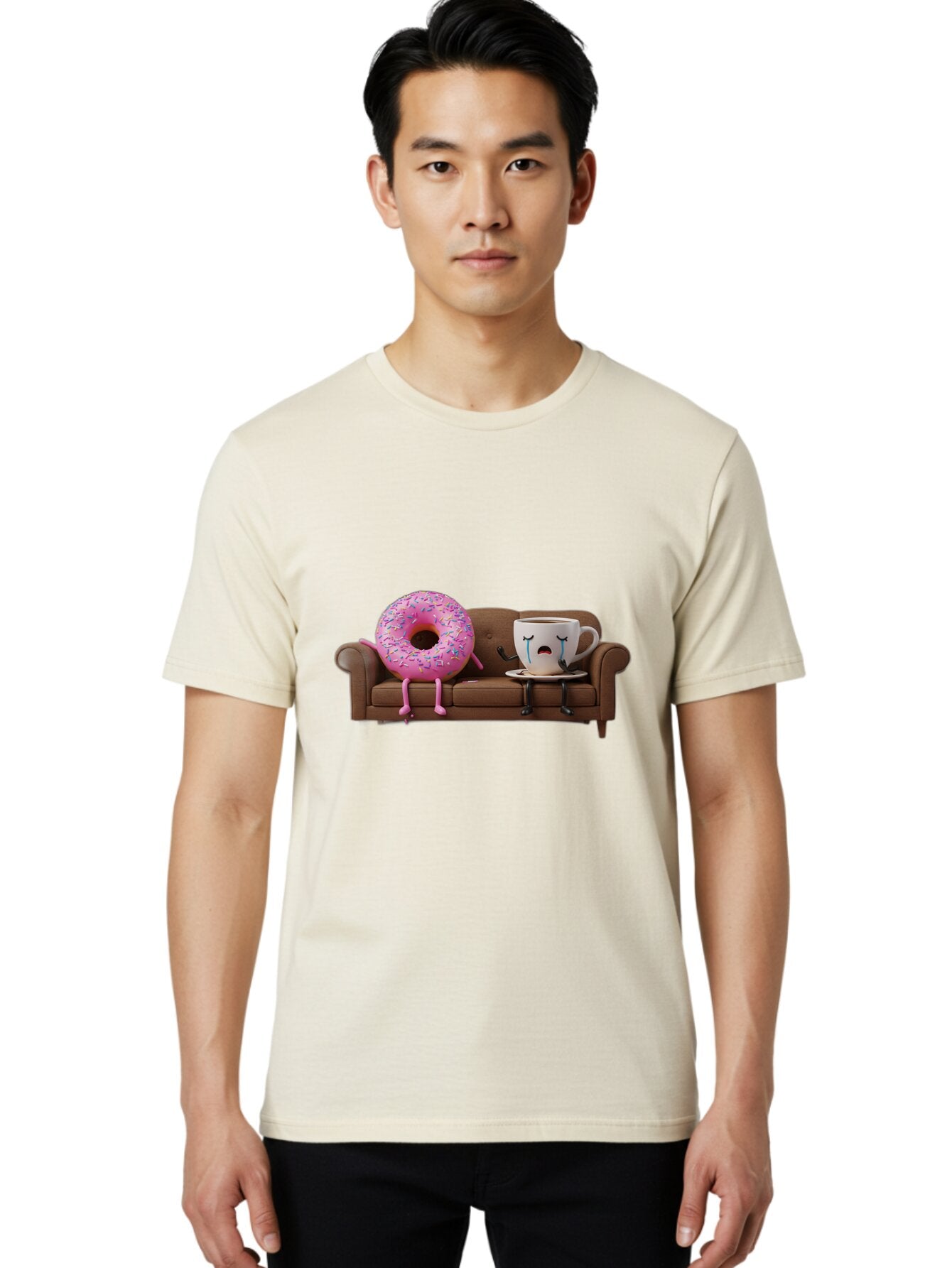 Coffee-Cup-And-Donut Men'S Graphic Tee, 100% Cotton, Comfortable Casual Summer Wear, Machine Washable, Vintage Camera, Old Camera, Antique Camera, Black Camera, Classic Photography, Photography Equipment, Nostalgic Device, Film Camera, Baq552 18