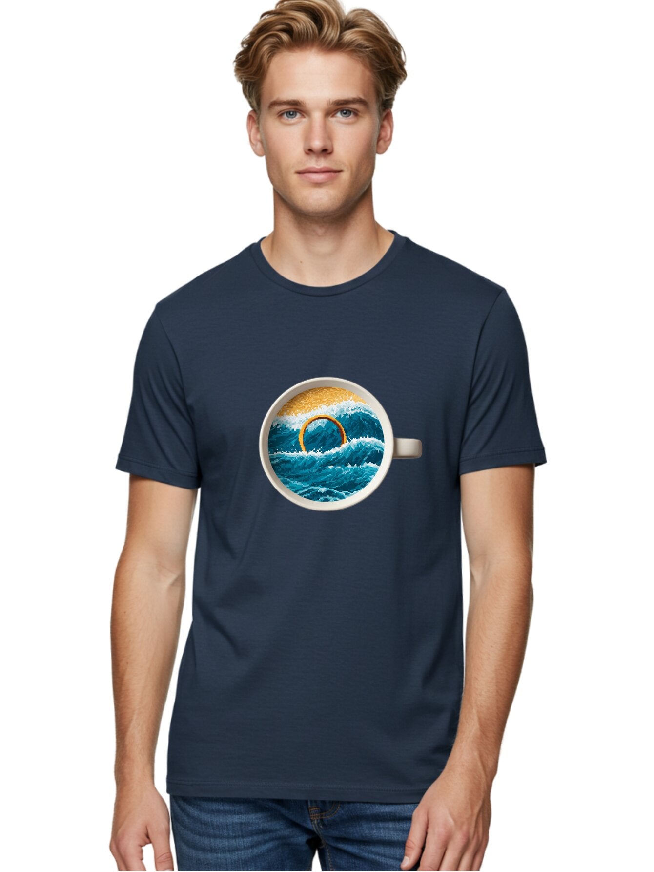 Coffee-Cup-Wave Men'S Graphic Tee, 100% Cotton, Comfortable Casual Summer Wear, Machine Washable, Vintage Camera, Old Camera, Antique Camera, Black Camera, Classic Photography, Photography Equipment, Nostalgic Device, Film Camera, Camera Art Baq553 17