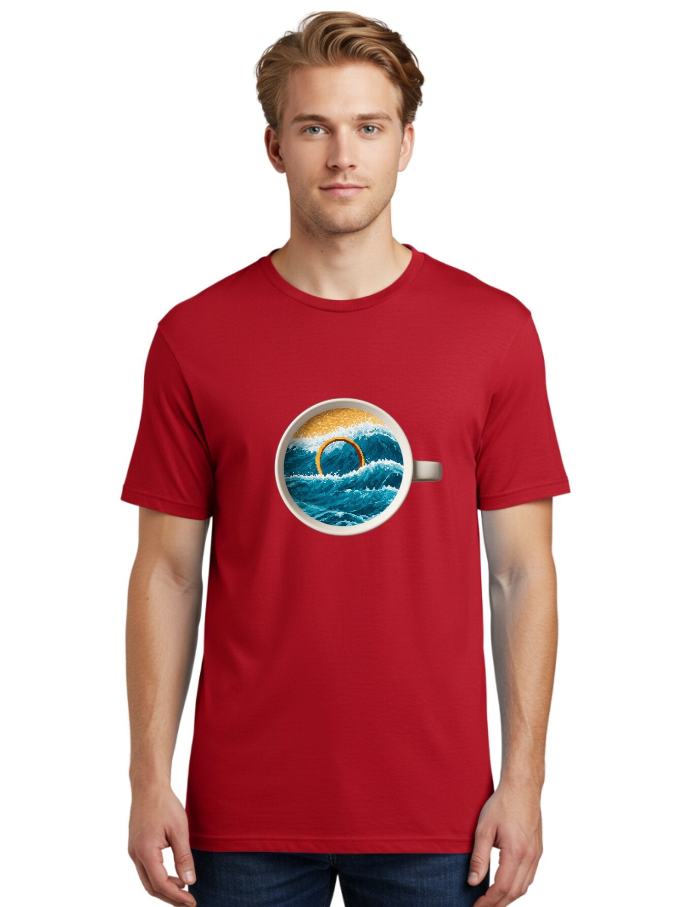 Coffee-Cup-Wave Men'S Graphic Tee, 100% Cotton, Comfortable Casual Summer Wear, Machine Washable, Vintage Camera, Old Camera, Antique Camera, Black Camera, Classic Photography, Photography Equipment, Nostalgic Device, Film Camera, Camera Art Baq553 22