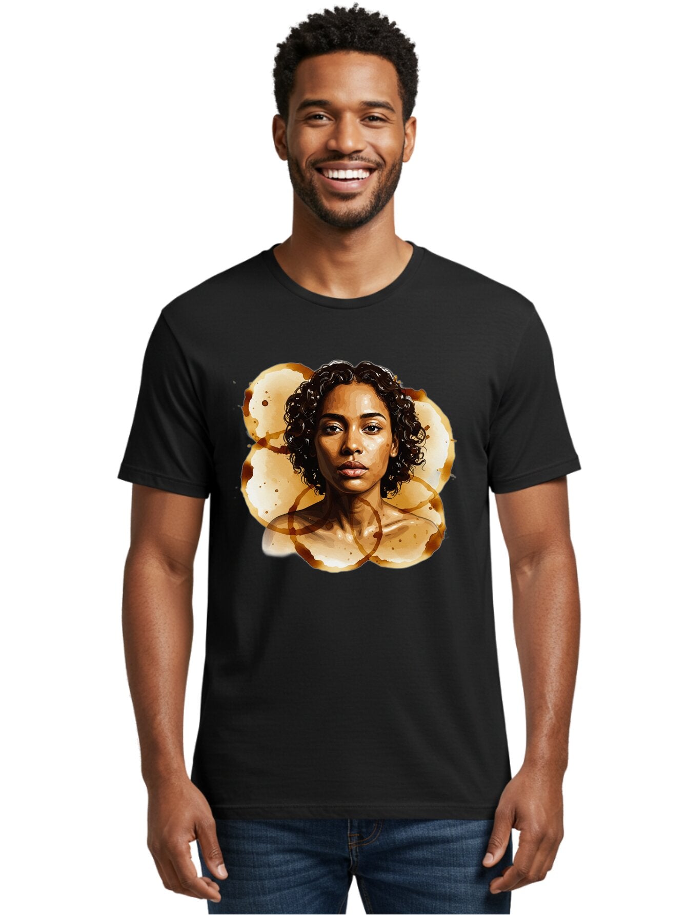 Coffee-Stain-Woman Men'S Graphic Tee, 100% Cotton, Comfortable Casual Summer Wear, Machine Washable, Vintage Camera, Old Camera, Antique Camera, Black Camera, Classic Photography, Photography Equipment, Nostalgic Device, Film Camera, Baq556 24