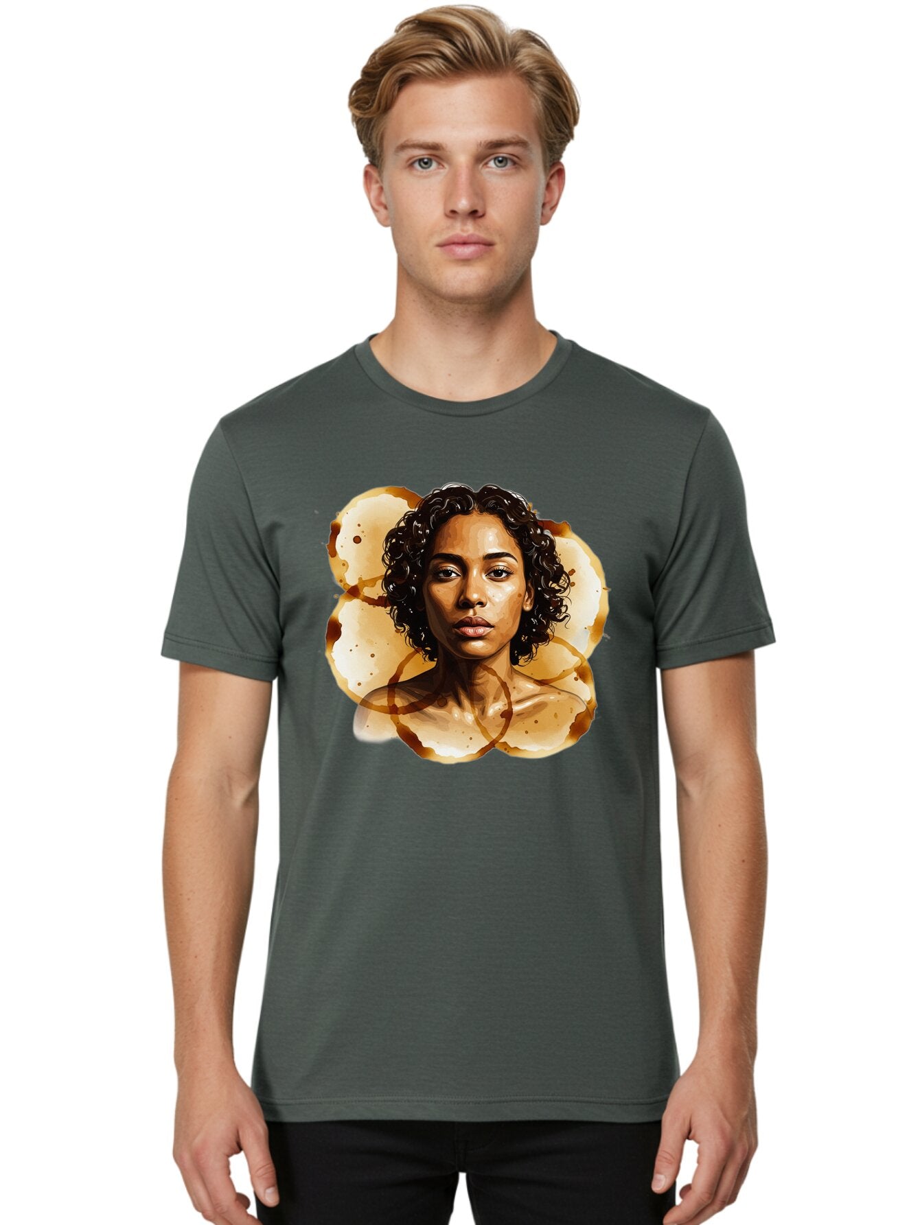 Coffee-Stain-Woman Men'S Graphic Tee, 100% Cotton, Comfortable Casual Summer Wear, Machine Washable, Vintage Camera, Old Camera, Antique Camera, Black Camera, Classic Photography, Photography Equipment, Nostalgic Device, Film Camera, Baq556 22