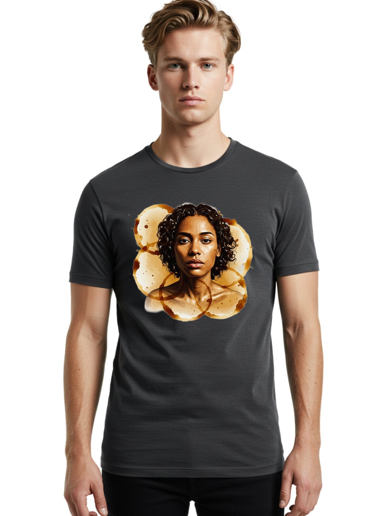 Coffee-Stain-Woman Men'S Graphic Tee, 100% Cotton, Comfortable Casual Summer Wear, Machine Washable, Vintage Camera, Old Camera, Antique Camera, Black Camera, Classic Photography, Photography Equipment, Nostalgic Device, Film Camera, Baq556 30