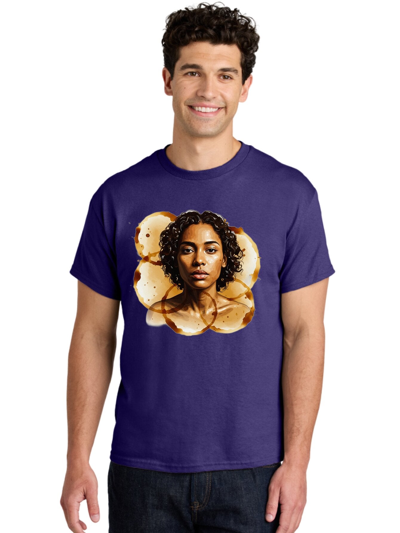 Coffee-Stain-Woman Men'S Graphic Tee, 100% Cotton, Comfortable Casual Summer Wear, Machine Washable, Vintage Camera, Old Camera, Antique Camera, Black Camera, Classic Photography, Photography Equipment, Nostalgic Device, Film Camera, Baq556 16