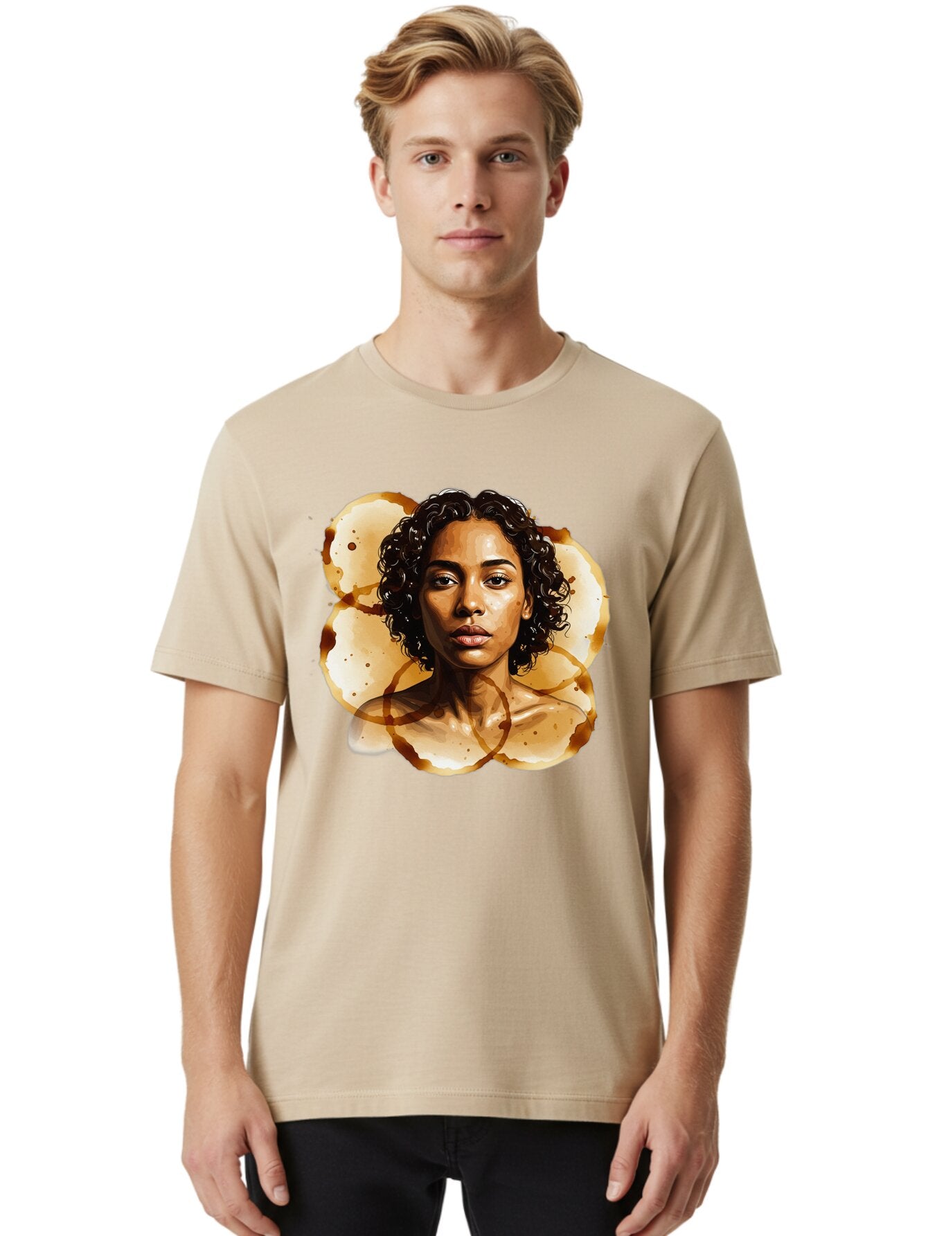 Coffee-Stain-Woman Men'S Graphic Tee, 100% Cotton, Comfortable Casual Summer Wear, Machine Washable, Vintage Camera, Old Camera, Antique Camera, Black Camera, Classic Photography, Photography Equipment, Nostalgic Device, Film Camera, Baq556 25