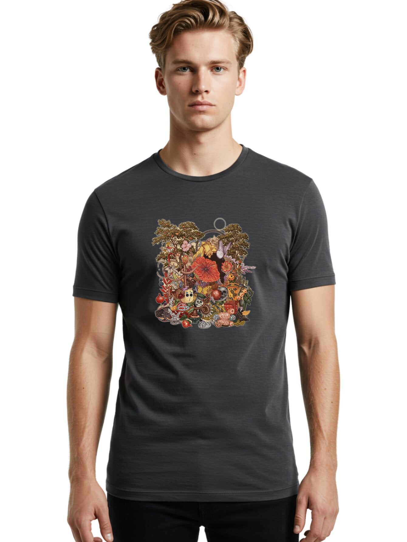 Collage-Bag Men'S Graphic Tee, 100% Cotton, Comfortable Casual Summer Wear, Machine Washable, Vintage Camera, Old Camera, Antique Camera, Black Camera, Classic Photography, Photography Equipment, Nostalgic Device, Film Camera, Camera Art Baq558 26
