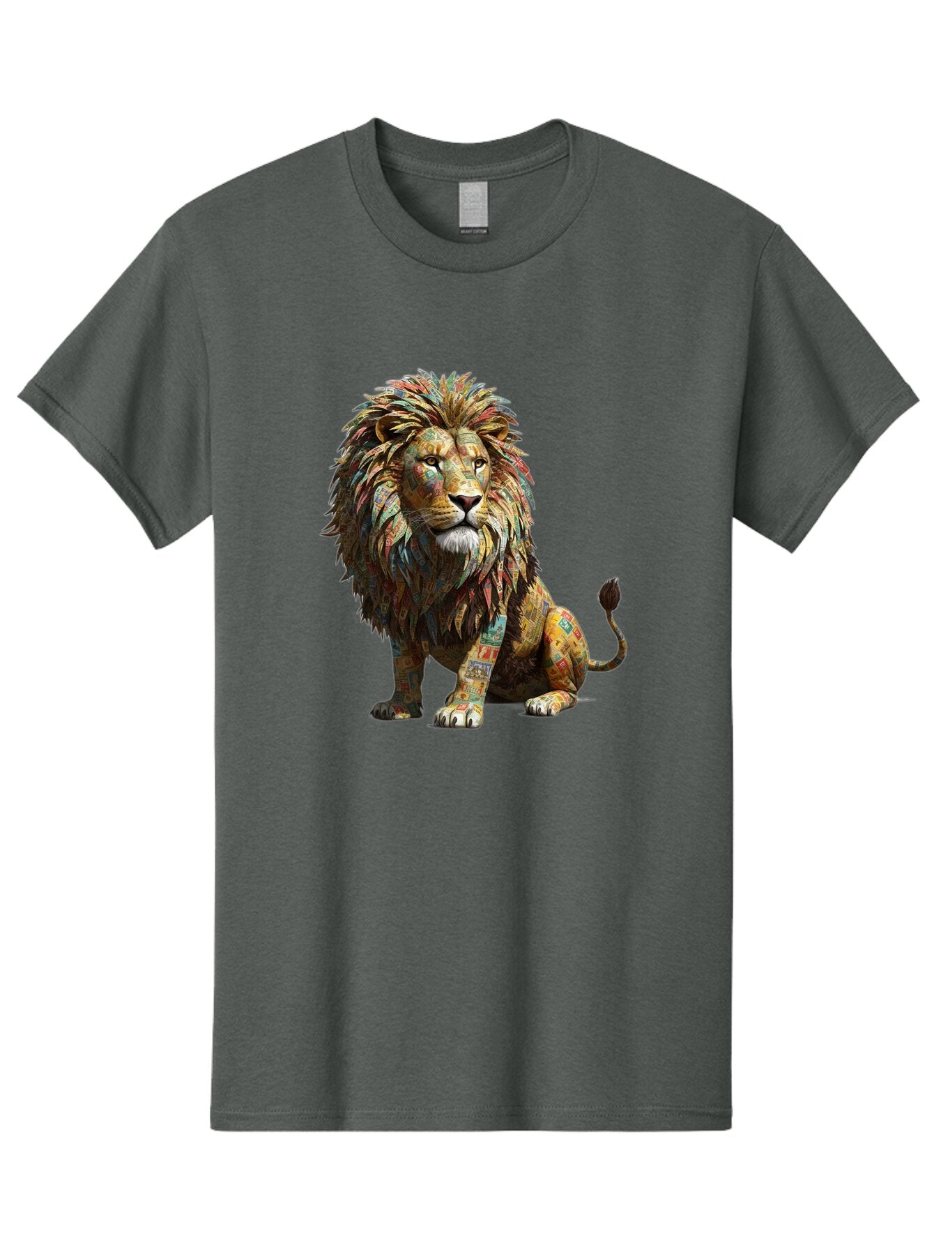 Collage-Lion Men'S Graphic Tee, 100% Cotton, Comfortable Casual Summer Wear, Machine Washable, Vintage Camera, Old Camera, Antique Camera, Black Camera, Classic Photography, Photography Equipment, Nostalgic Device, Film Camera, Camera Art Baq559 3