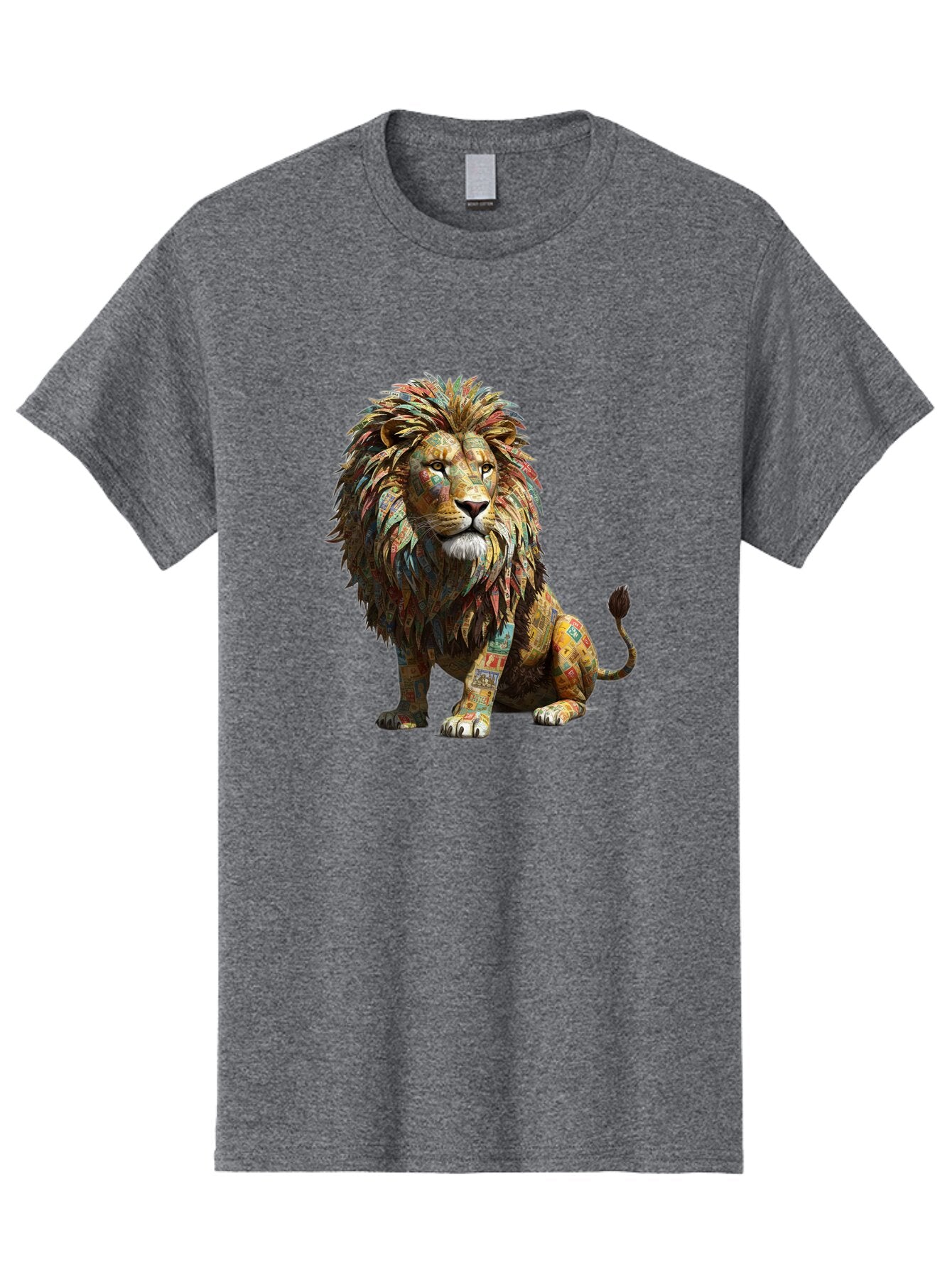 Collage-Lion Men'S Graphic Tee, 100% Cotton, Comfortable Casual Summer Wear, Machine Washable, Vintage Camera, Old Camera, Antique Camera, Black Camera, Classic Photography, Photography Equipment, Nostalgic Device, Film Camera, Camera Art Baq559 5