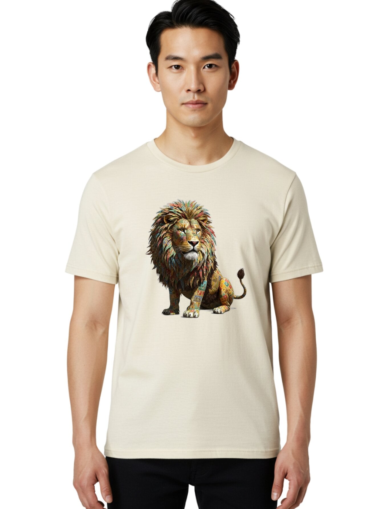 Collage-Lion Men'S Graphic Tee, 100% Cotton, Comfortable Casual Summer Wear, Machine Washable, Vintage Camera, Old Camera, Antique Camera, Black Camera, Classic Photography, Photography Equipment, Nostalgic Device, Film Camera, Camera Art Baq559 30