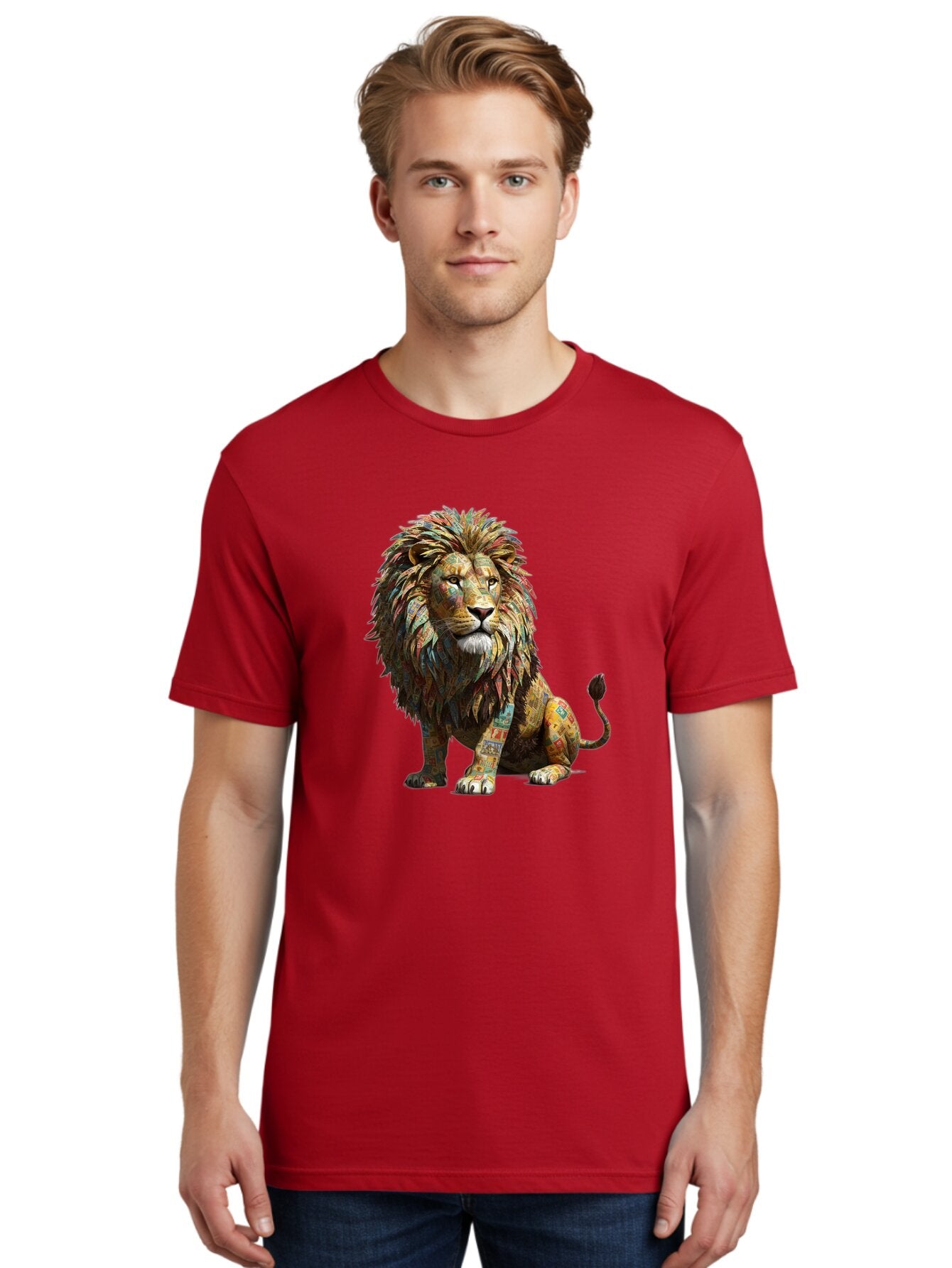 Collage-Lion Men'S Graphic Tee, 100% Cotton, Comfortable Casual Summer Wear, Machine Washable, Vintage Camera, Old Camera, Antique Camera, Black Camera, Classic Photography, Photography Equipment, Nostalgic Device, Film Camera, Camera Art Baq559 19