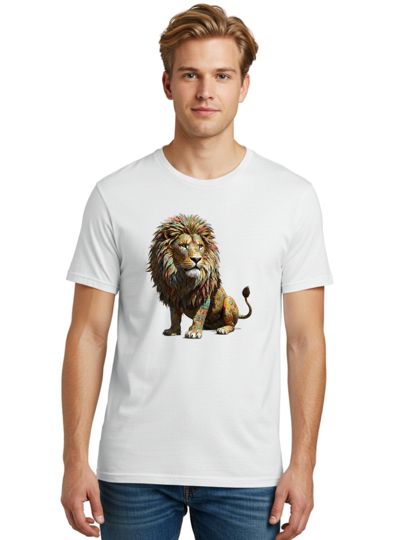 Collage-Lion Men'S Graphic Tee, 100% Cotton, Comfortable Casual Summer Wear, Machine Washable, Vintage Camera, Old Camera, Antique Camera, Black Camera, Classic Photography, Photography Equipment, Nostalgic Device, Film Camera, Camera Art Baq559 28