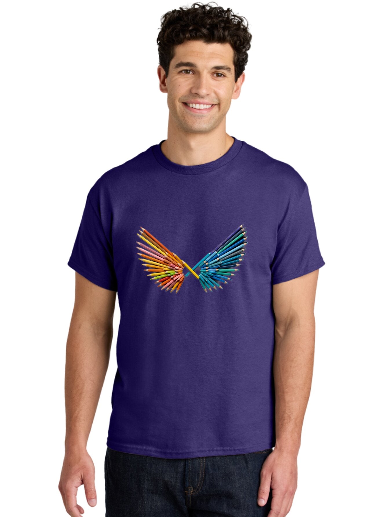 Color-Pencils-Wings Men'S Graphic Tee, 100% Cotton, Comfortable Casual Summer Wear, Machine Washable, Vintage Camera, Old Camera, Antique Camera, Black Camera, Classic Photography, Photography Equipment, Nostalgic Device, Film Camera, Baq560 26