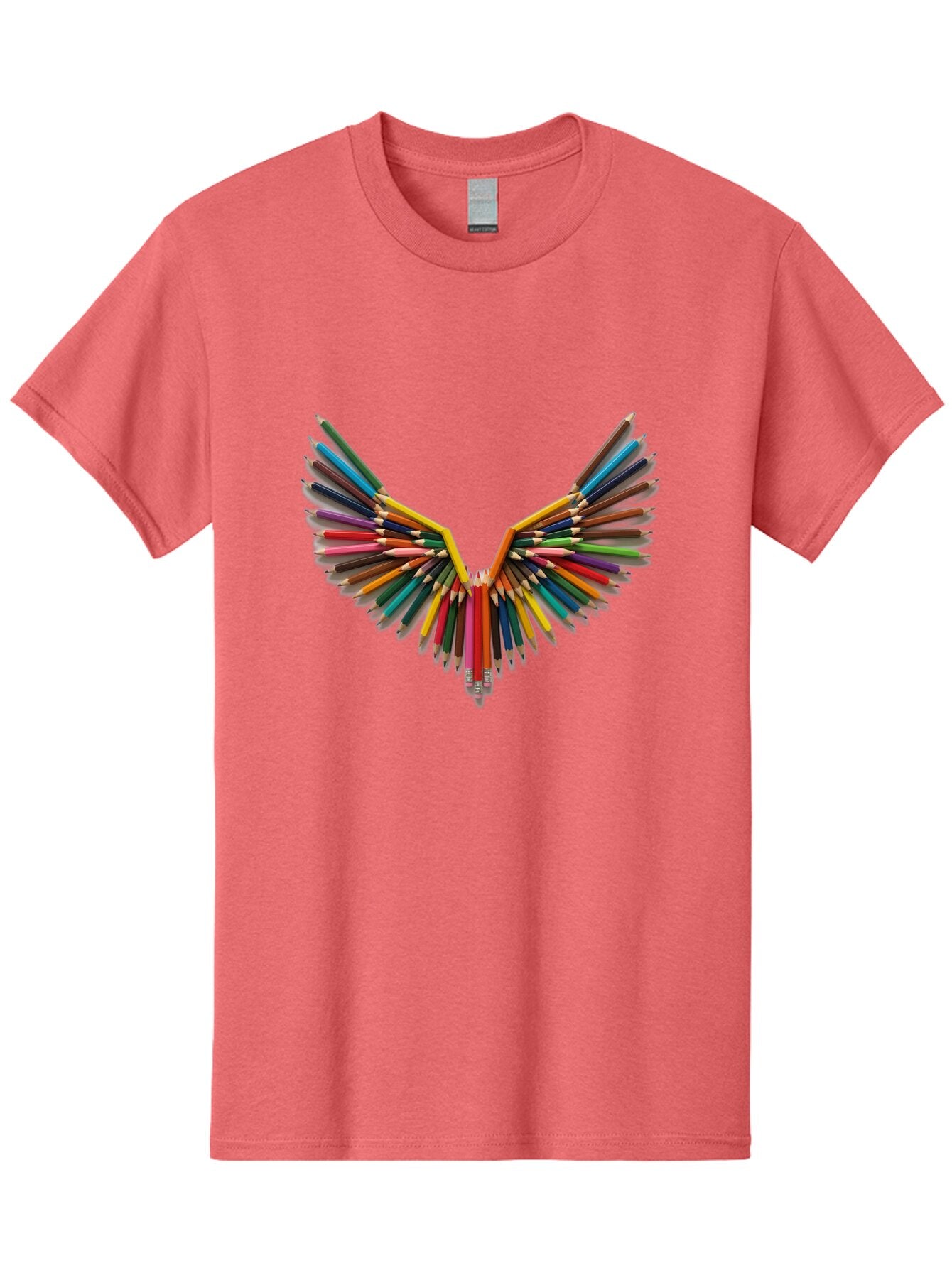 Colored-Pencils-Wings-1 Men'S Graphic Tee, 100% Cotton, Comfortable Casual Summer Wear, Machine Washable, Vintage Camera, Old Camera, Antique Camera, Black Camera, Classic Photography, Photography Equipment, Nostalgic Device, Film Camera, Baq561 9
