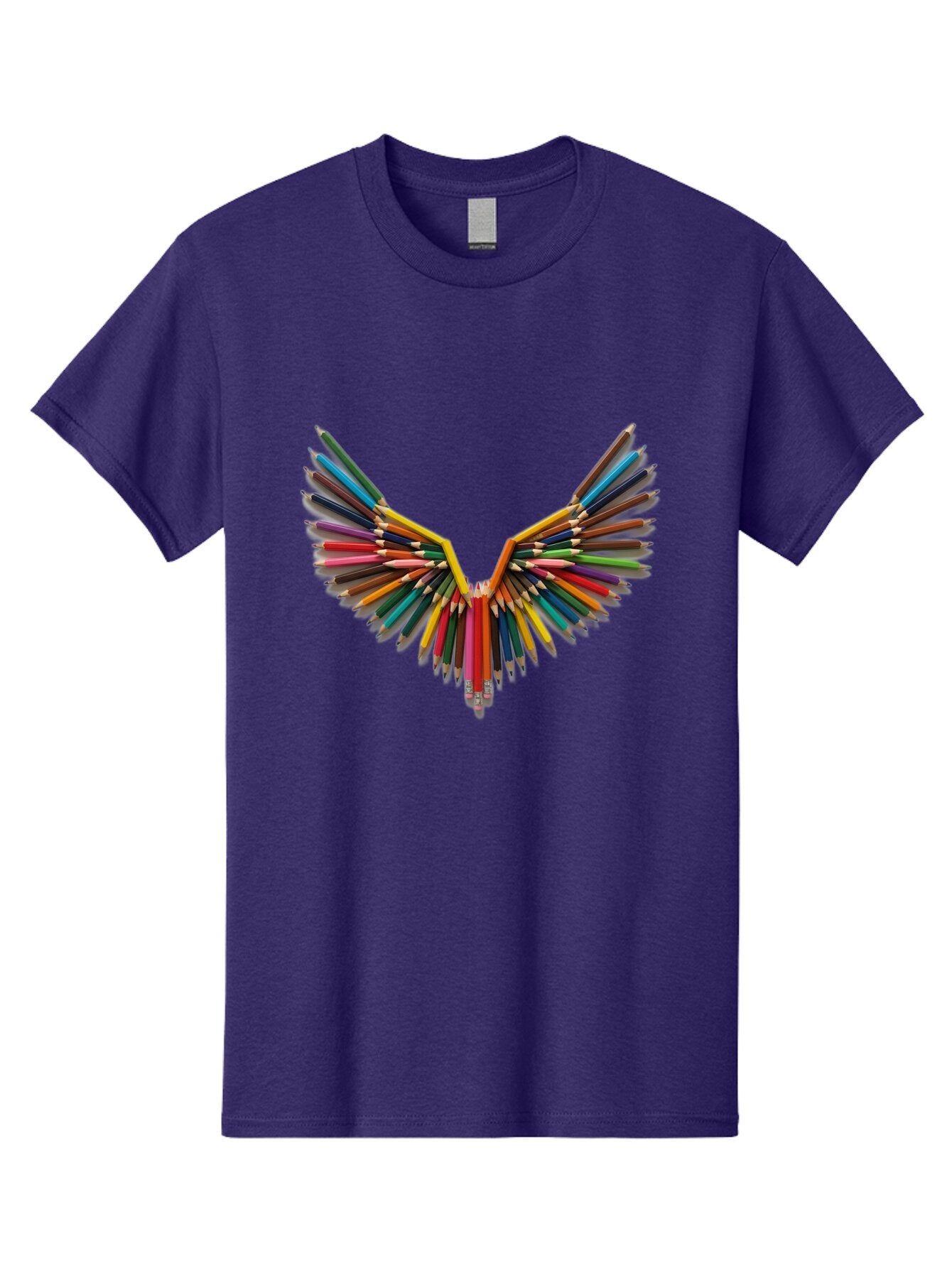 Colored-Pencils-Wings-1 Men'S Graphic Tee, 100% Cotton, Comfortable Casual Summer Wear, Machine Washable, Vintage Camera, Old Camera, Antique Camera, Black Camera, Classic Photography, Photography Equipment, Nostalgic Device, Film Camera, Baq561 14
