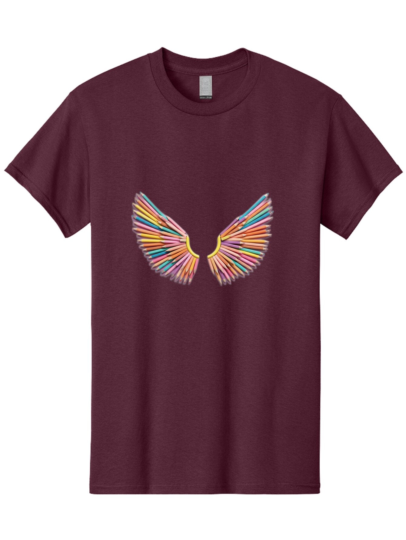 Colored-Pencils-Wings Men'S Graphic Tee, 100% Cotton, Comfortable Casual Summer Wear, Machine Washable, Vintage Camera, Old Camera, Antique Camera, Black Camera, Classic Photography, Photography Equipment, Nostalgic Device, Film Camera, Baq562 5