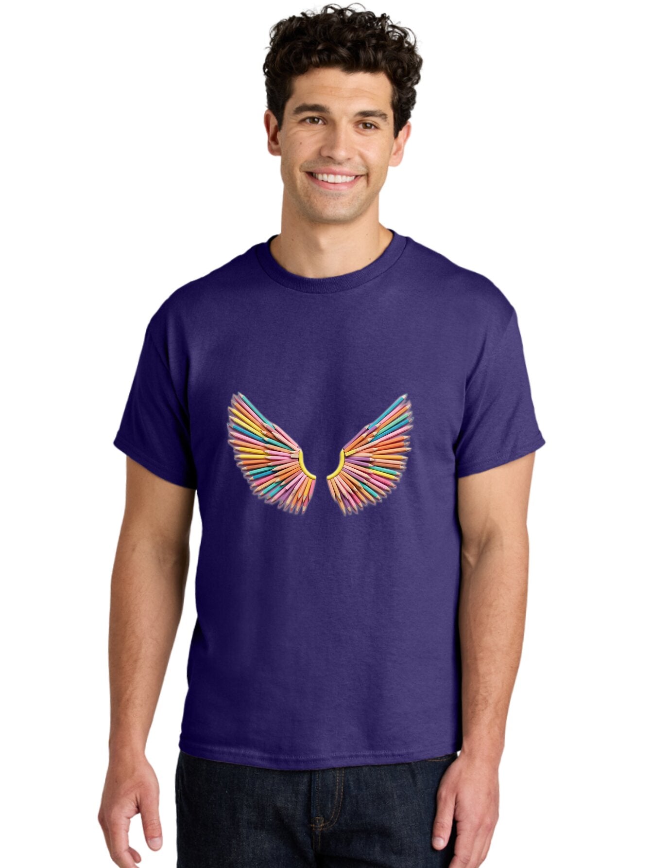 Colored-Pencils-Wings Men'S Graphic Tee, 100% Cotton, Comfortable Casual Summer Wear, Machine Washable, Vintage Camera, Old Camera, Antique Camera, Black Camera, Classic Photography, Photography Equipment, Nostalgic Device, Film Camera, Baq562 29