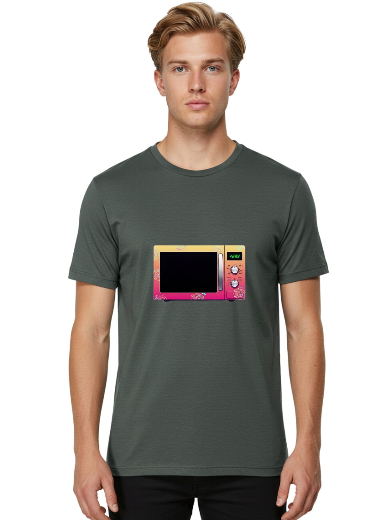 Colorful-Microwave-4-28-8 Men'S Graphic Tee, 100% Cotton, Comfortable Casual Summer Wear, Machine Washable, Vintage Camera, Old Camera, Antique Camera, Black Camera, Classic Photography, Photography Equipment, Nostalgic Device, Film Camera, Baq566 17