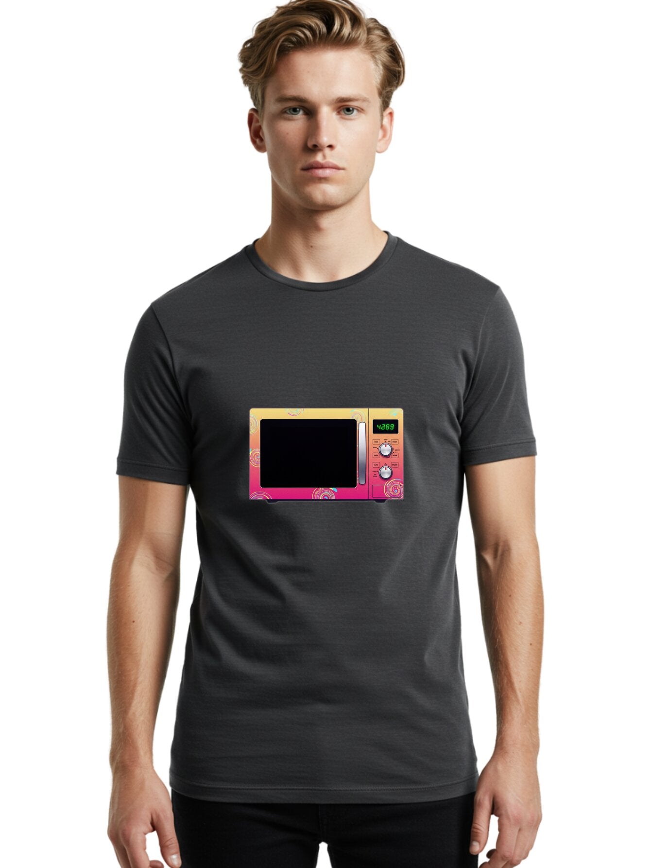 Colorful-Microwave-4-28-8 Men'S Graphic Tee, 100% Cotton, Comfortable Casual Summer Wear, Machine Washable, Vintage Camera, Old Camera, Antique Camera, Black Camera, Classic Photography, Photography Equipment, Nostalgic Device, Film Camera, Baq566 16