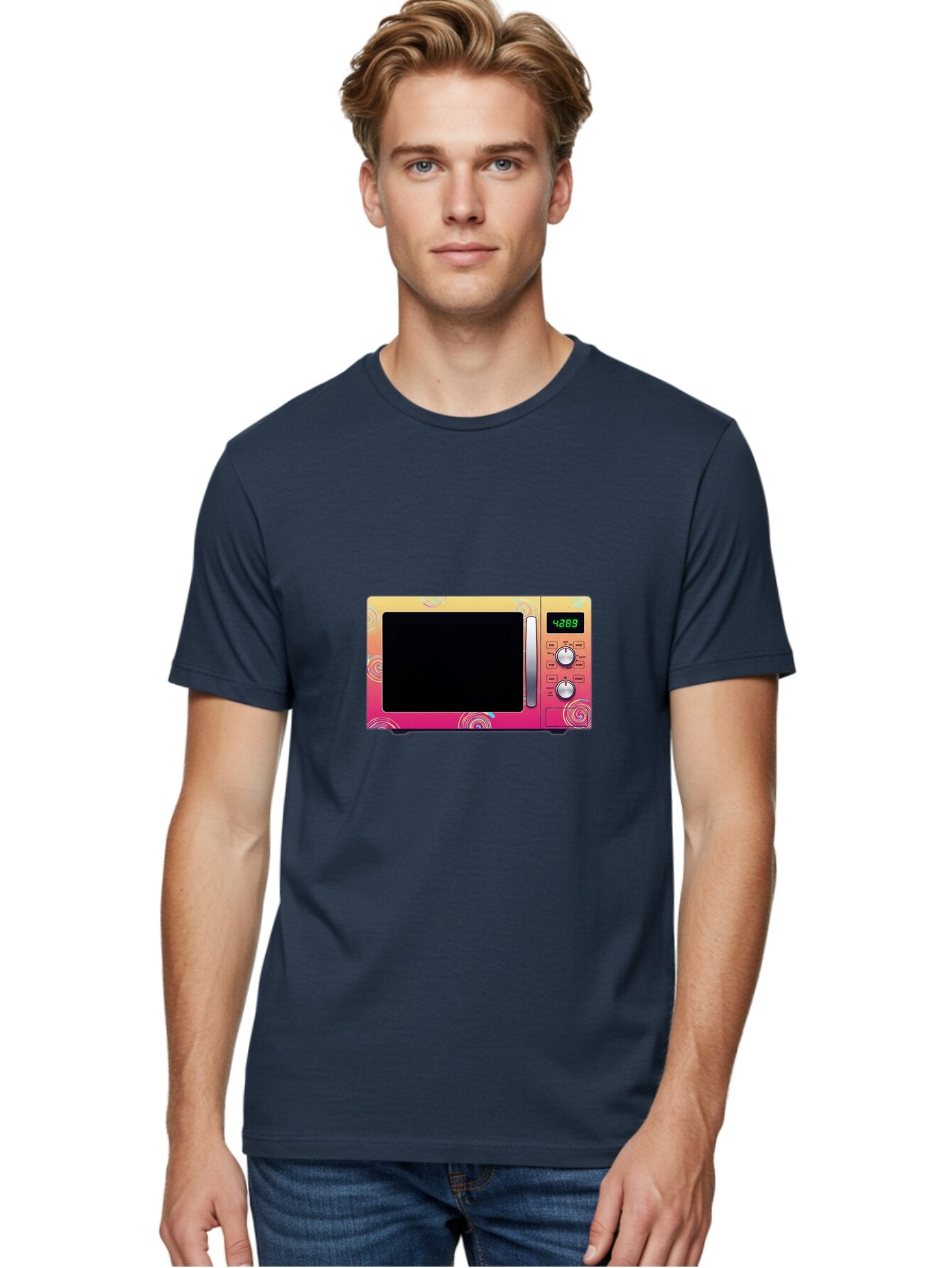 Colorful-Microwave-4-28-8 Men'S Graphic Tee, 100% Cotton, Comfortable Casual Summer Wear, Machine Washable, Vintage Camera, Old Camera, Antique Camera, Black Camera, Classic Photography, Photography Equipment, Nostalgic Device, Film Camera, Baq566 25