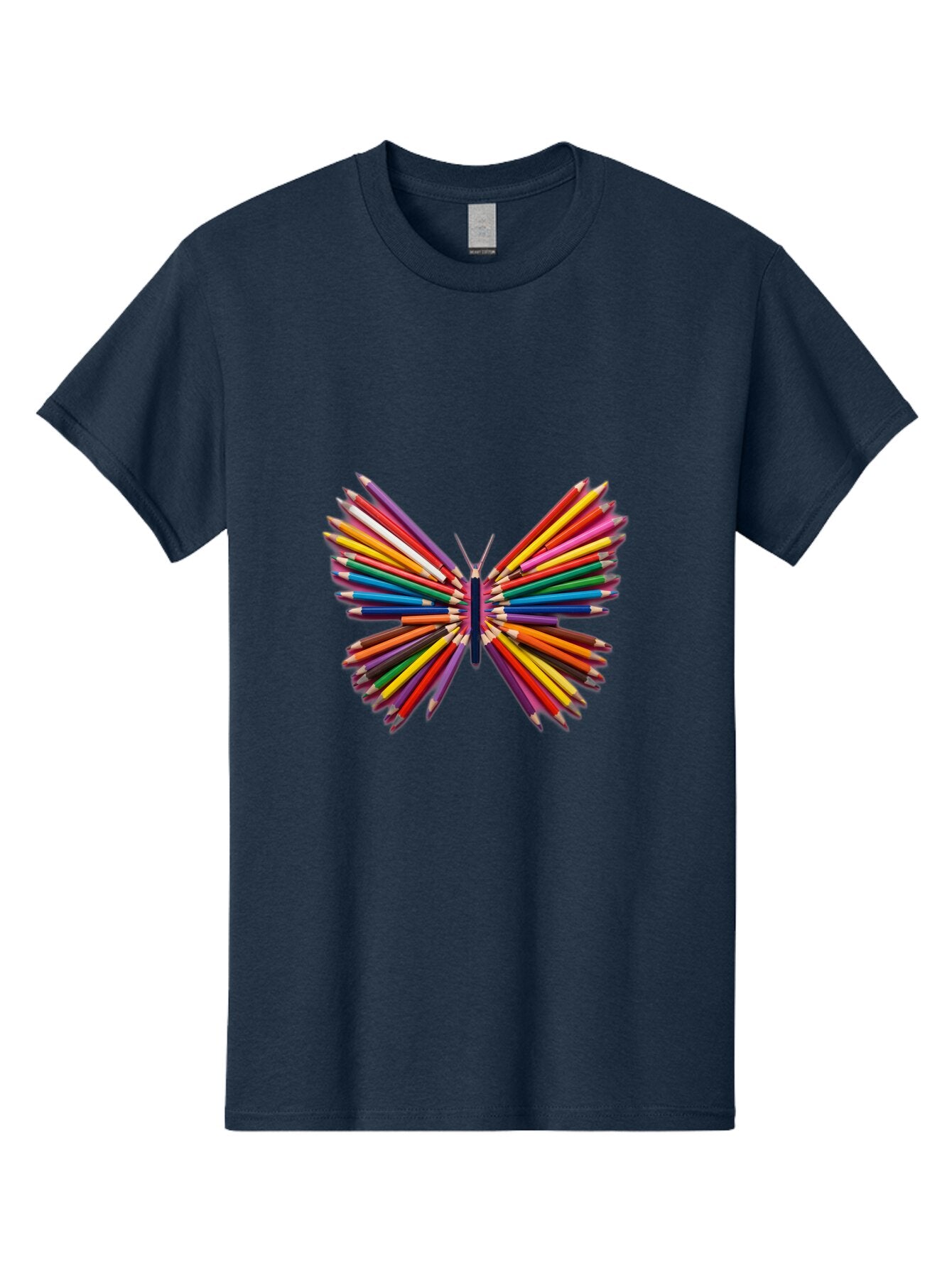 Colorful-Pencils-Butterfly Men'S Graphic Tee, 100% Cotton, Comfortable Casual Summer Wear, Machine Washable, Vintage Camera, Old Camera, Antique Camera, Black Camera, Classic Photography, Photography Equipment, Nostalgic Device, Film Camera, Baq567 14