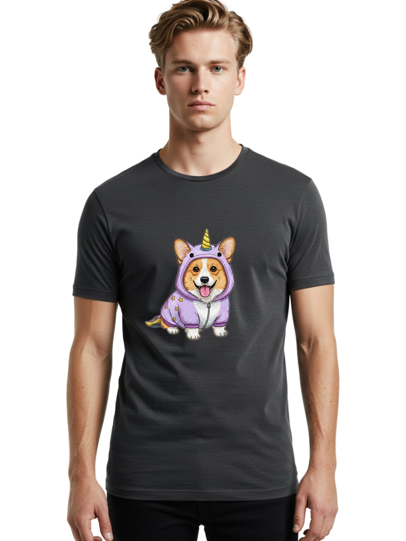 Corgi-Unicorn-1 Men'S Graphic Tee, 100% Cotton, Comfortable Casual Summer Wear, Machine Washable, Vintage Camera, Old Camera, Antique Camera, Black Camera, Classic Photography, Photography Equipment, Nostalgic Device, Film Camera, Camera Art Baq580 29