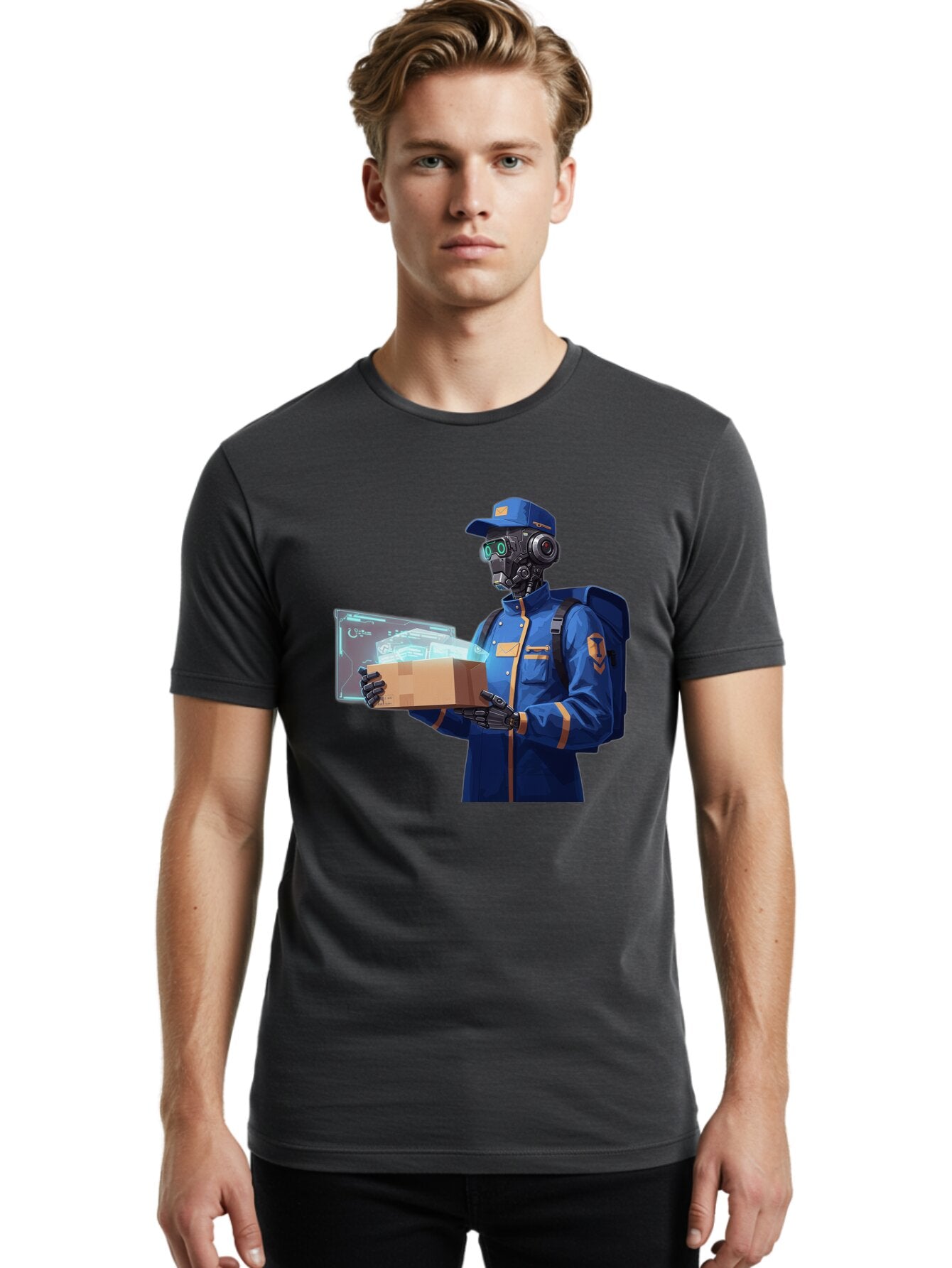 Courier-Delivery-Robot Men'S Graphic Tee, 100% Cotton, Comfortable Casual Summer Wear, Machine Washable, Vintage Camera, Old Camera, Antique Camera, Black Camera, Classic Photography, Photography Equipment, Nostalgic Device, Film Camera, Baq587 24