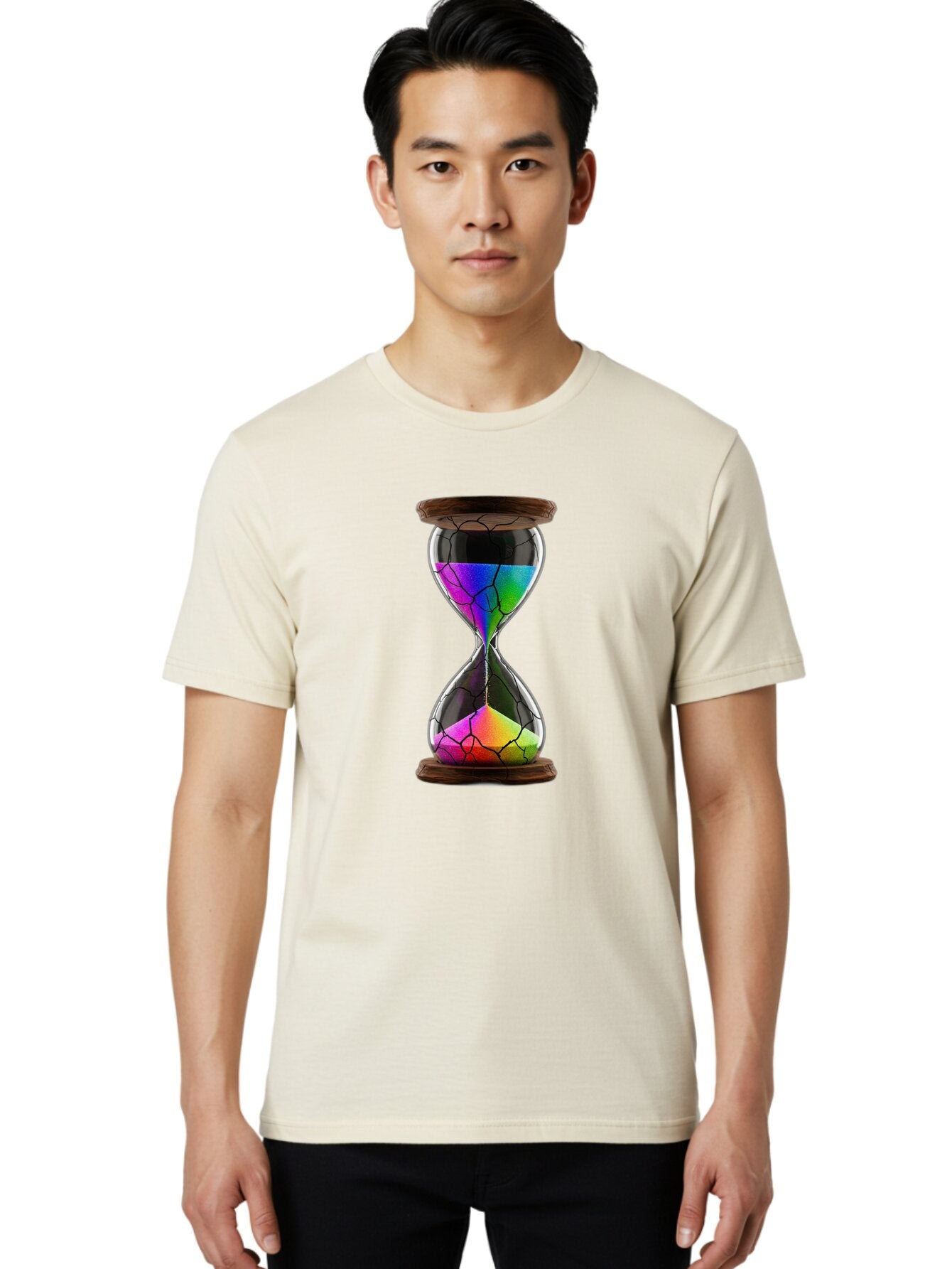 Cracked-Hourglass Men'S Graphic Tee, 100% Cotton, Comfortable Casual Summer Wear, Machine Washable, Vintage Camera, Old Camera, Antique Camera, Black Camera, Classic Photography, Photography Equipment, Nostalgic Device, Film Camera, Camera Art Baq588 27