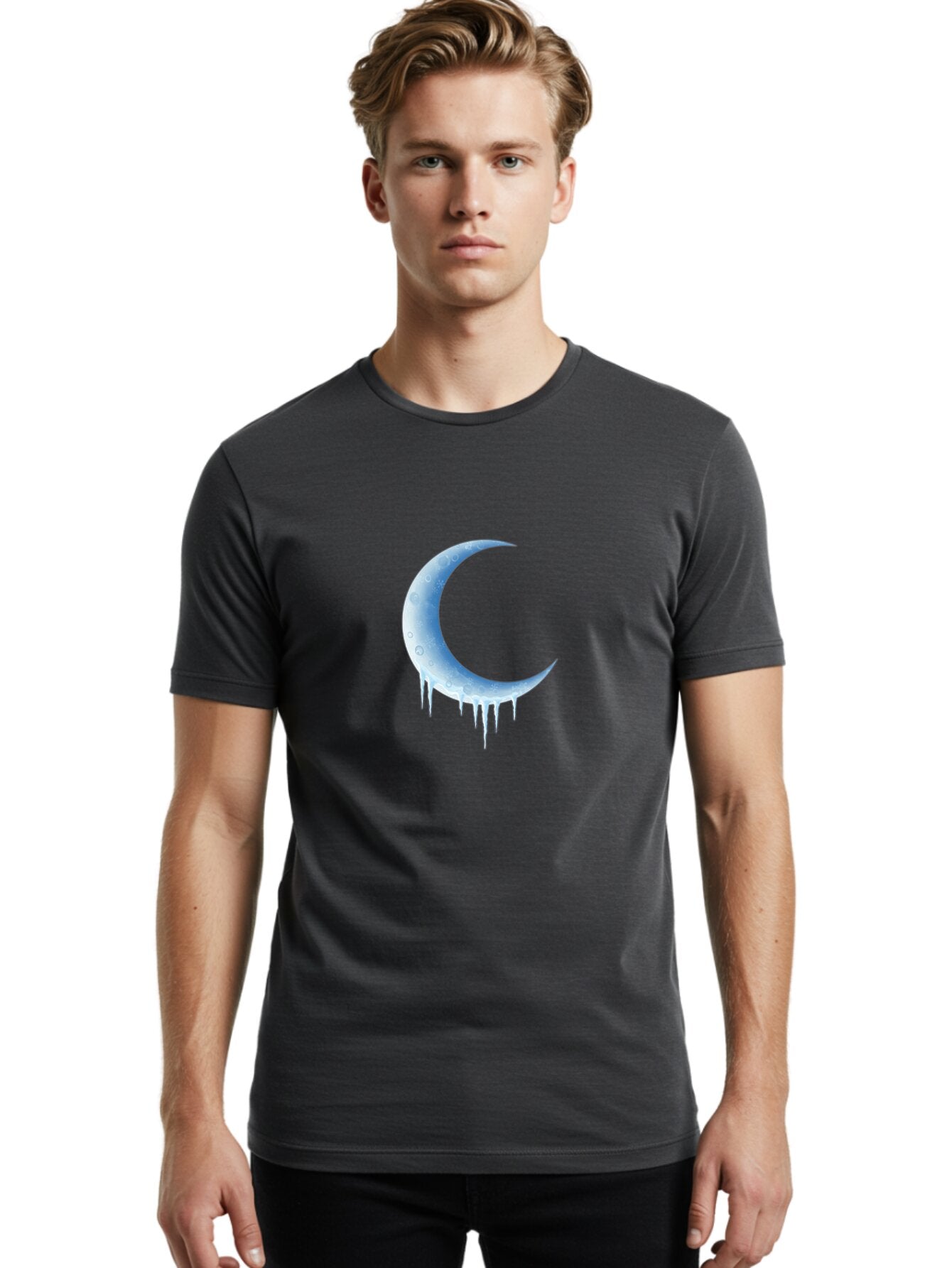 Crescent-Moon-Melting Men'S Graphic Tee, 100% Cotton, Comfortable Casual Summer Wear, Machine Washable, Vintage Camera, Old Camera, Antique Camera, Black Camera, Classic Photography, Photography Equipment, Nostalgic Device, Film Camera, Baq594 21