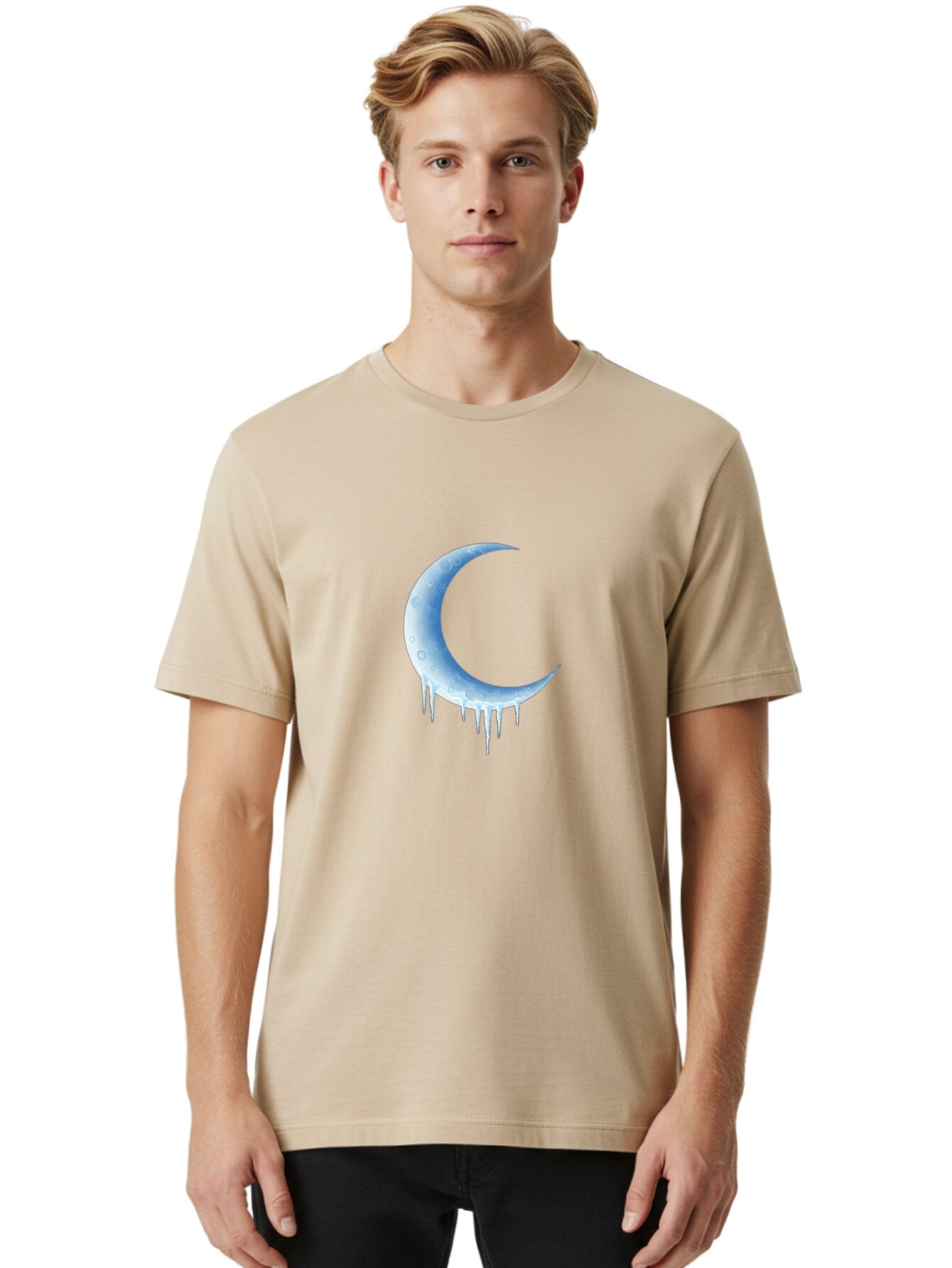 Crescent-Moon-Melting Men'S Graphic Tee, 100% Cotton, Comfortable Casual Summer Wear, Machine Washable, Vintage Camera, Old Camera, Antique Camera, Black Camera, Classic Photography, Photography Equipment, Nostalgic Device, Film Camera, Baq594 22