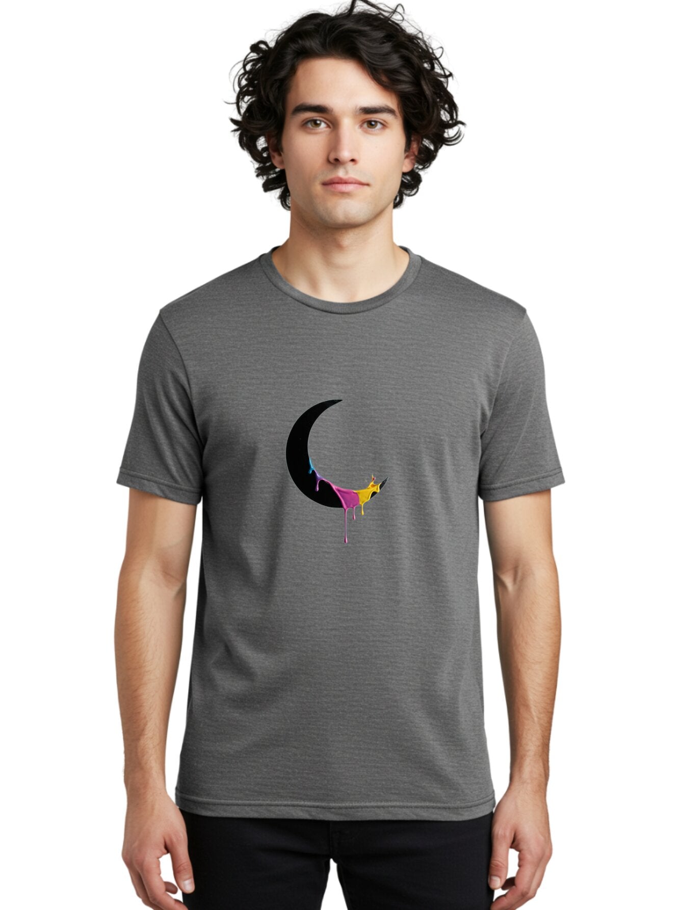 Crescent-Moon-Paint-Splash Men'S Graphic Tee, 100% Cotton, Comfortable Casual Summer Wear, Machine Washable, Vintage Camera, Old Camera, Antique Camera, Black Camera, Classic Photography, Photography Equipment, Nostalgic Device, Film Camera, Baq595 16