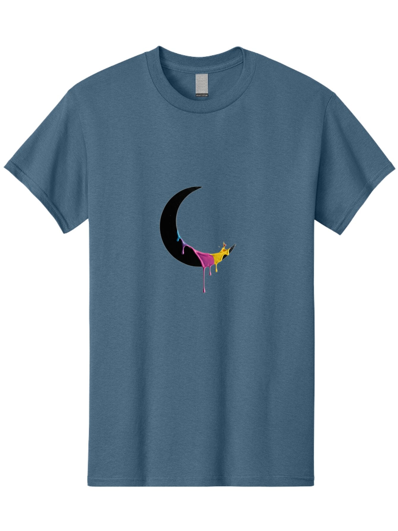 Crescent-Moon-Paint-Splash Men'S Graphic Tee, 100% Cotton, Comfortable Casual Summer Wear, Machine Washable, Vintage Camera, Old Camera, Antique Camera, Black Camera, Classic Photography, Photography Equipment, Nostalgic Device, Film Camera, Baq595 8